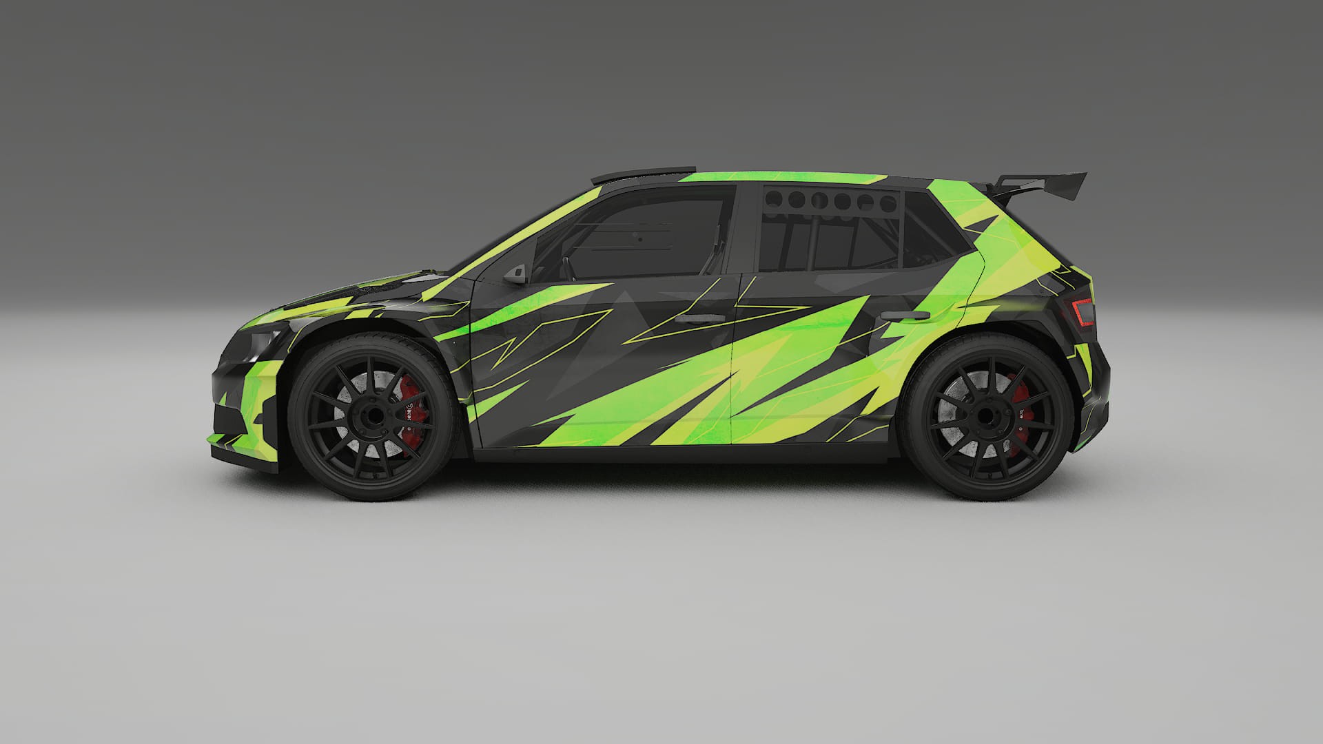 Škoda Fabia R5 6V NINJA TURTLES – Designový Wrap PPF Fólie na auto - tisknutelný polyuretan