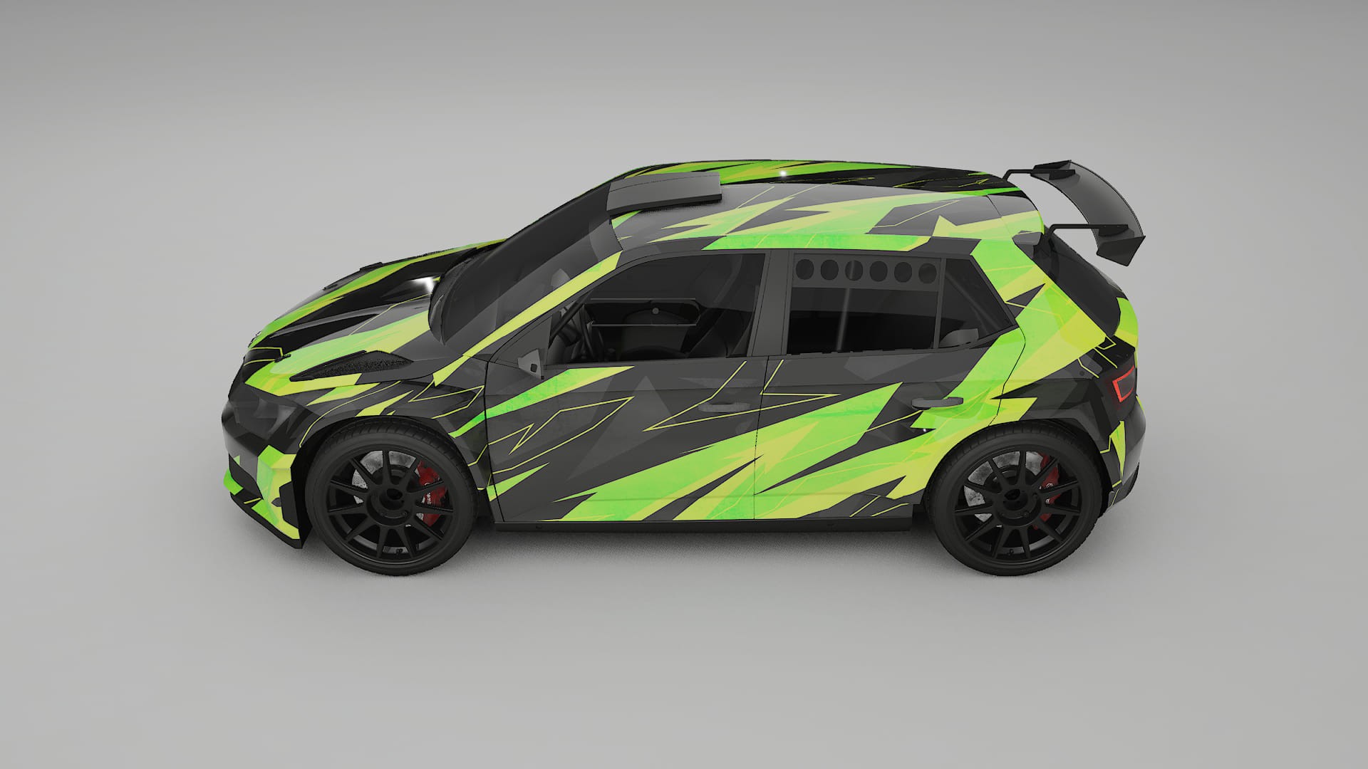 Škoda Fabia R5 6V NINJA TURTLES – Designový Wrap PPF Fólie na auto - tisknutelný polyuretan