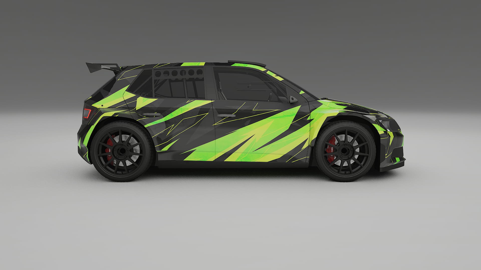 Škoda Fabia R5 6V NINJA TURTLES – Designový Wrap PPF Fólie na auto - tisknutelný polyuretan