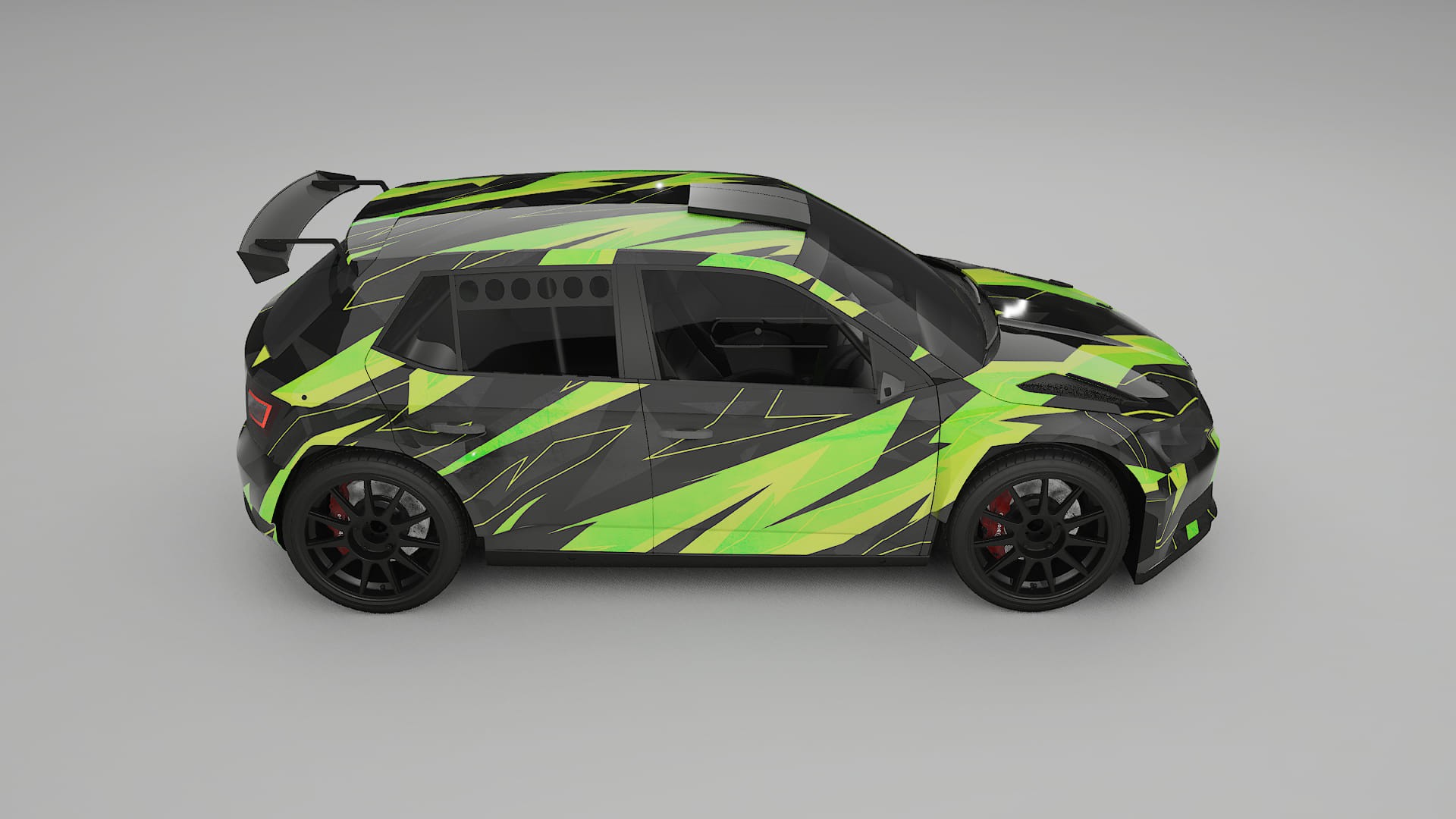 Škoda Fabia R5 6V NINJA TURTLES – Designový Wrap PPF Fólie na auto - tisknutelný polyuretan