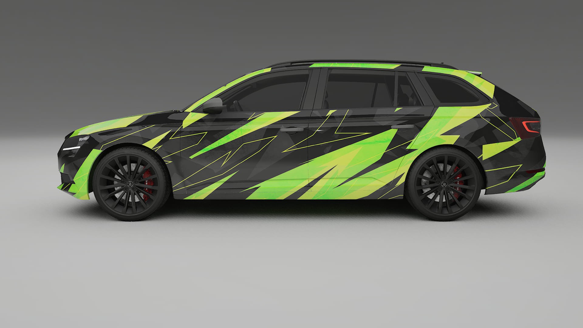 Škoda Superb B8 NINJA TURTLES – Designový Wrap PPF Fólie na auto - tisknutelný polyuretan