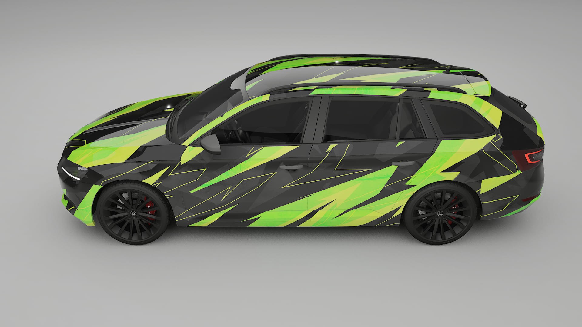Škoda Superb B8 NINJA TURTLES – Designový Wrap PPF Fólie na auto - tisknutelný polyuretan