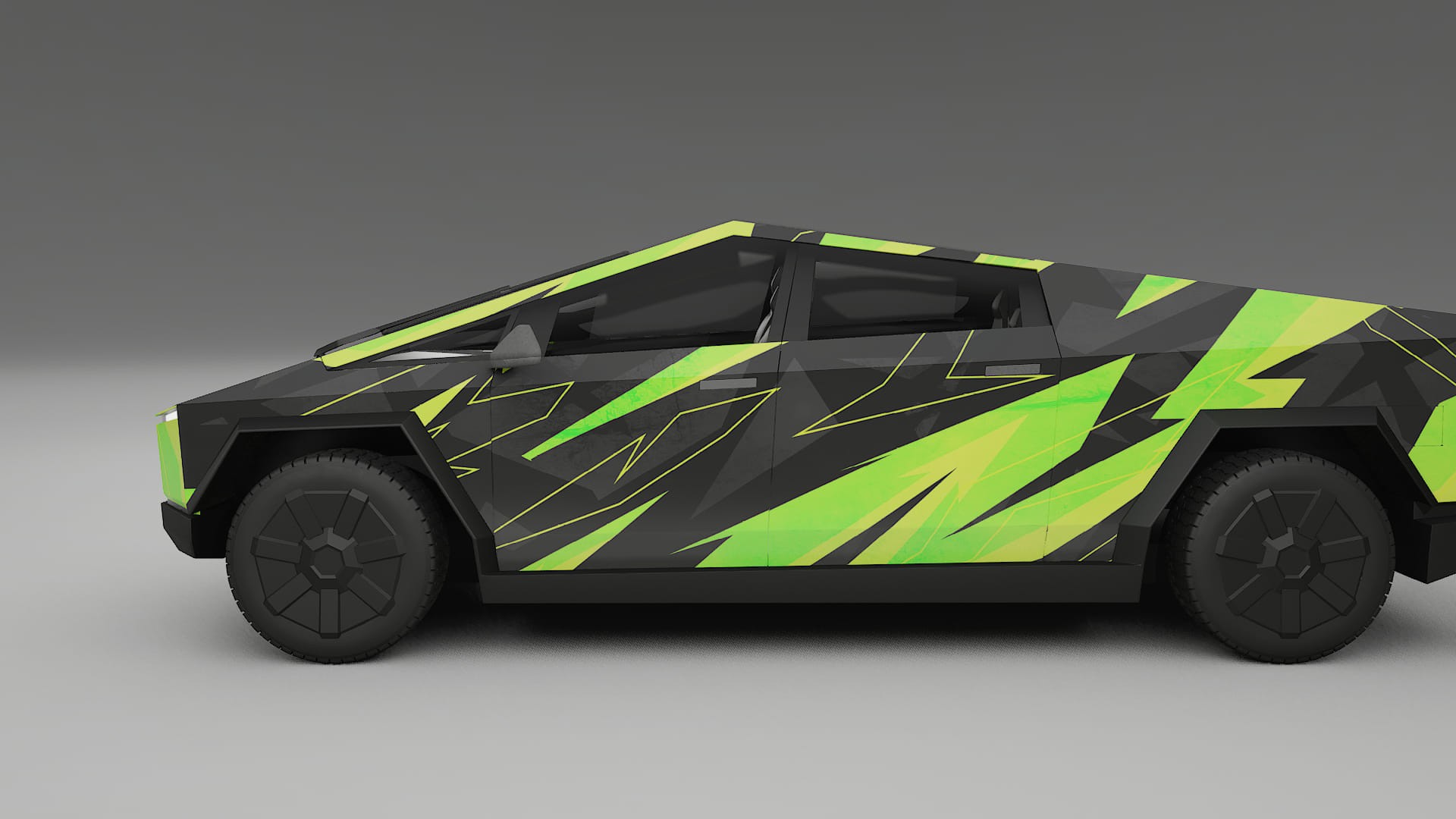 Tesla Cybertruck NINJA TURTLES – Designový Wrap PPF Fólie na auto - tisknutelný polyuretan