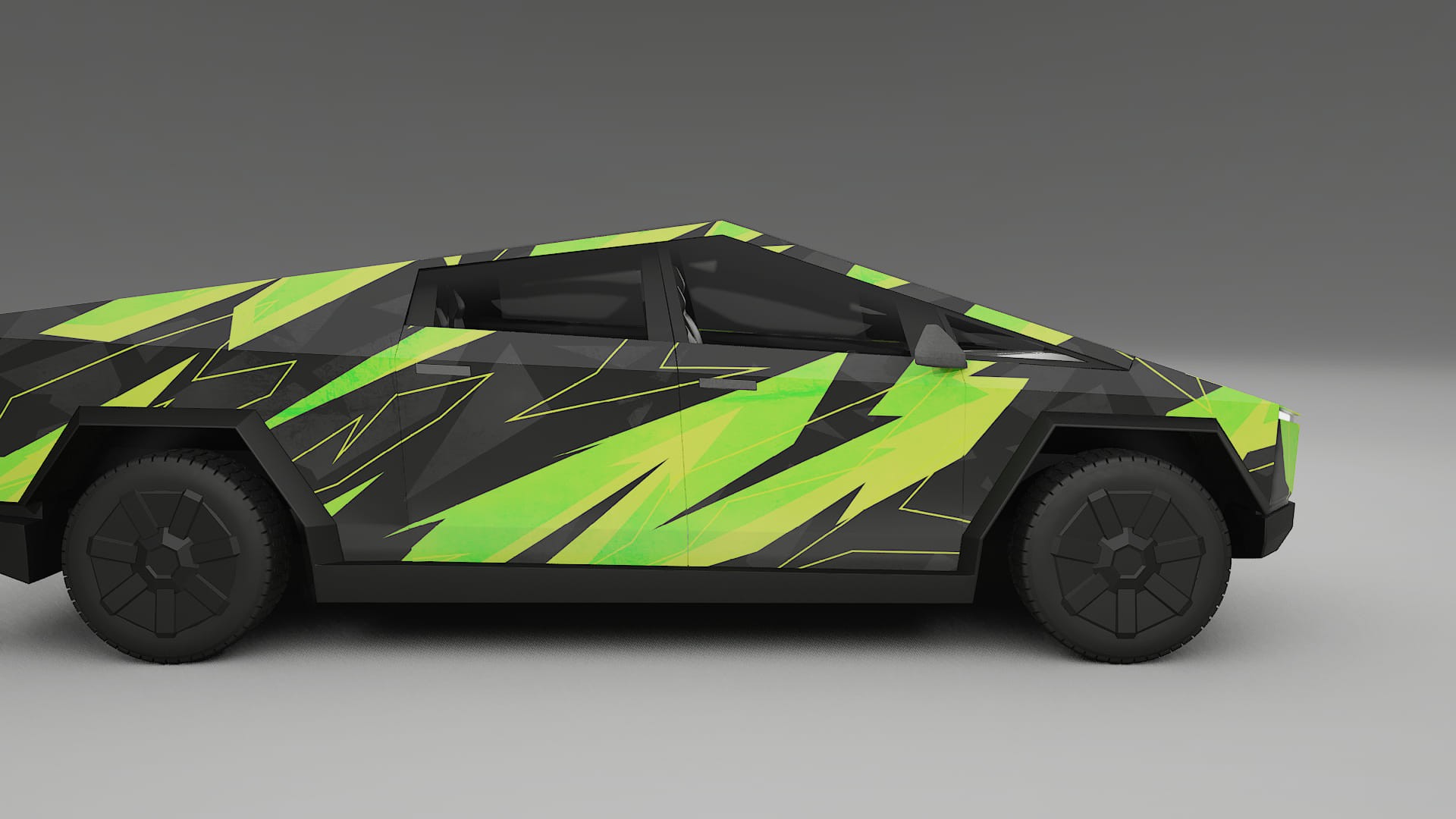 Tesla Cybertruck NINJA TURTLES – Designový Wrap PPF Fólie na auto - tisknutelný polyuretan