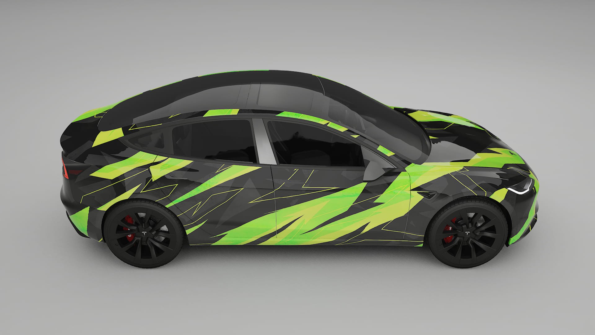 Tesla Model 3 Highland NINJA TURTLES – Designový Wrap PPF Fólie na auto - tisknutelný polyuretan