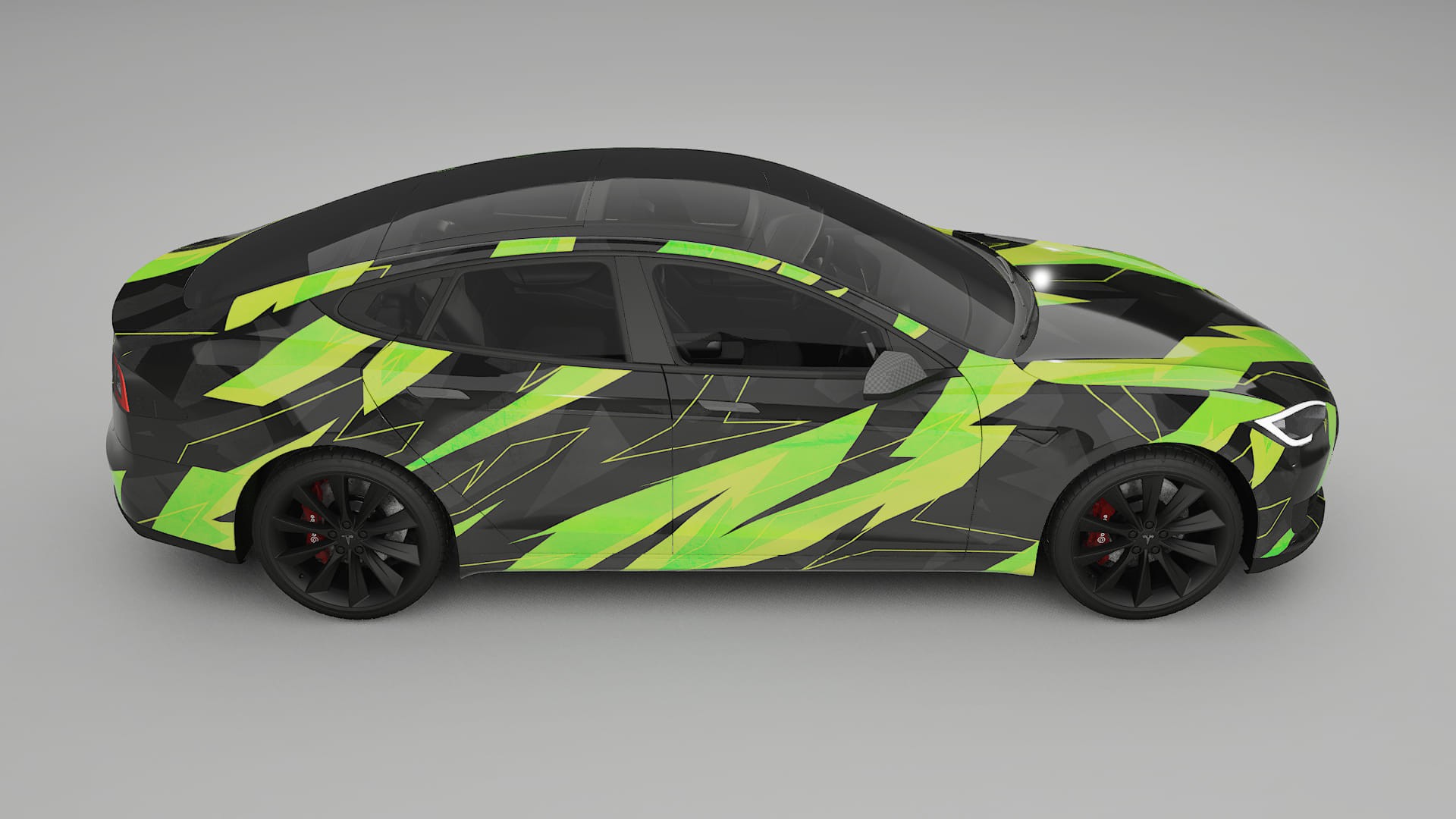 Tesla Model-S NINJA TURTLES – Designový Wrap PPF Fólie na auto - tisknutelný polyuretan