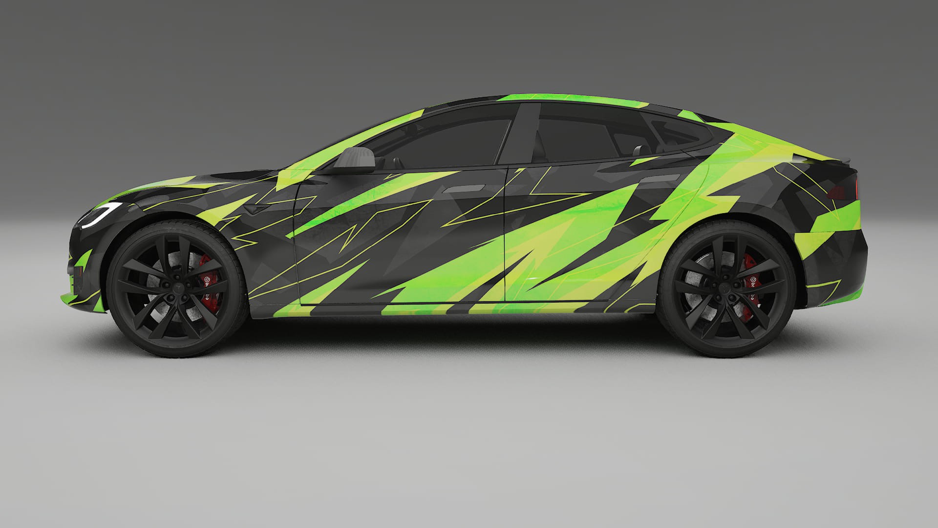 Tesla Model-S Refresh NINJA TURTLES – Designový Wrap PPF Fólie na auto - tisknutelný polyuretan