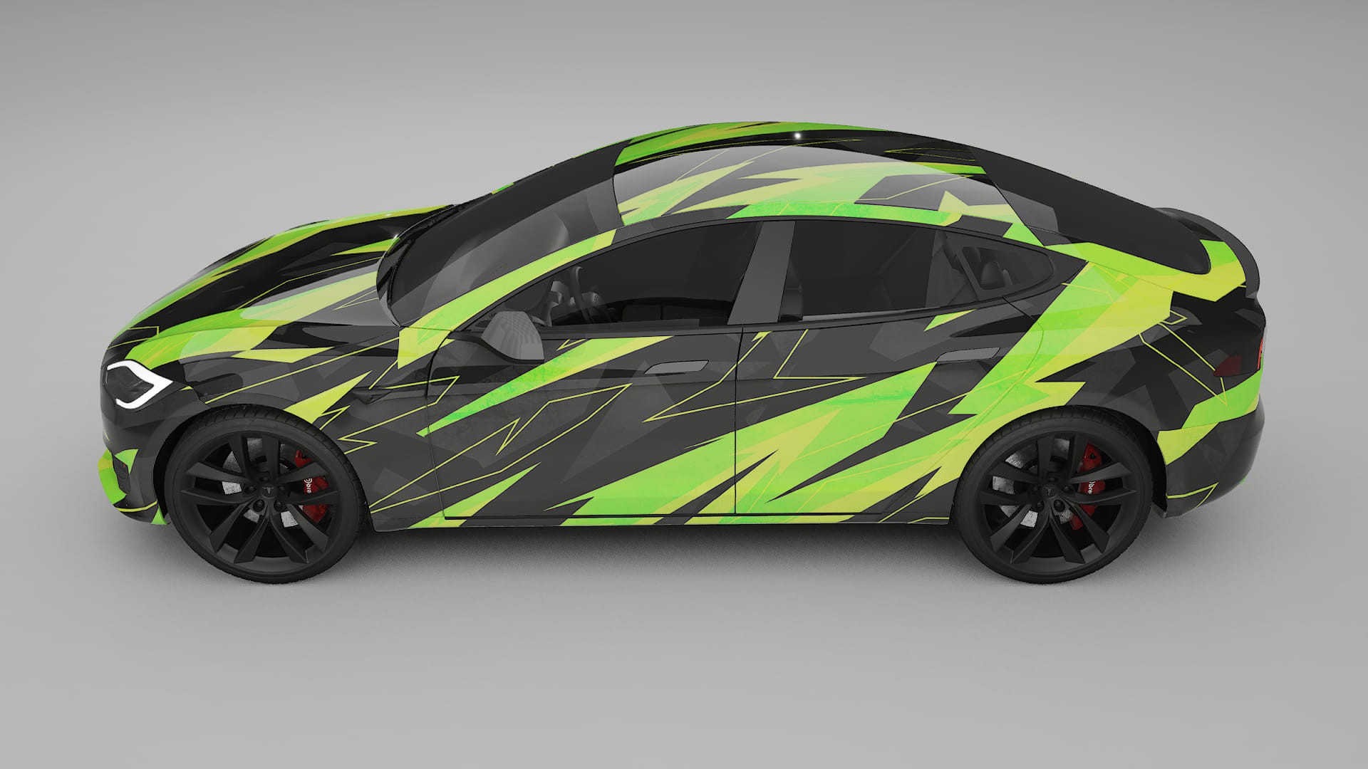 Tesla Model-S Refresh NINJA TURTLES – Designový Wrap PPF Fólie na auto - tisknutelný polyuretan