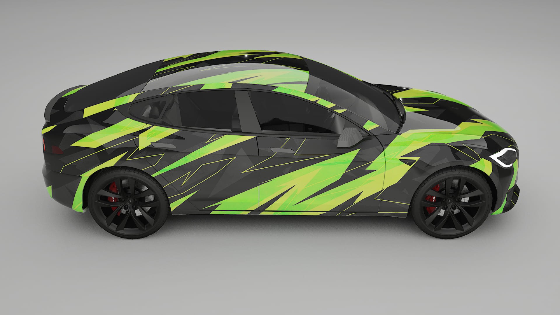 Tesla Model-S Refresh NINJA TURTLES – Designový Wrap PPF Fólie na auto - tisknutelný polyuretan
