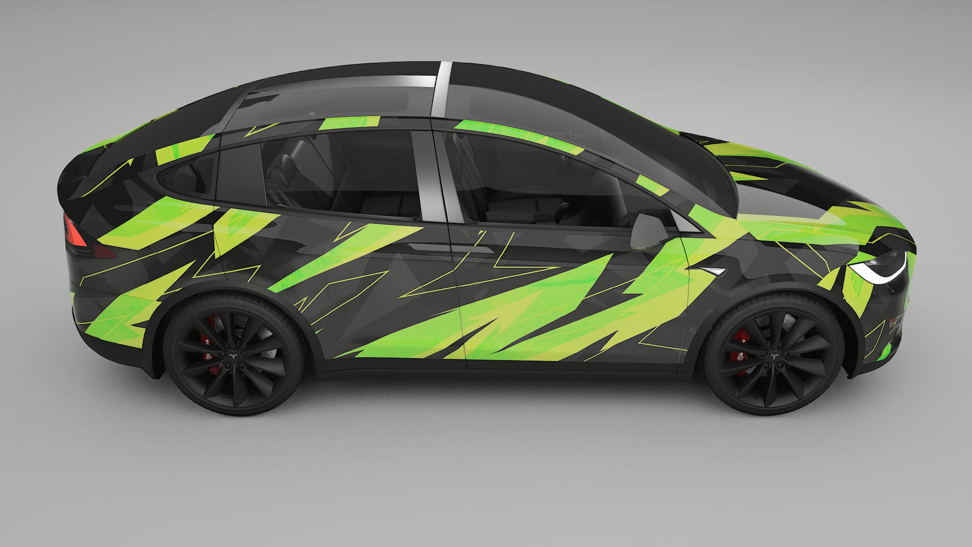 Tesla Model X NINJA TURTLES – Designový Wrap PPF Fólie na auto - tisknutelný polyuretan