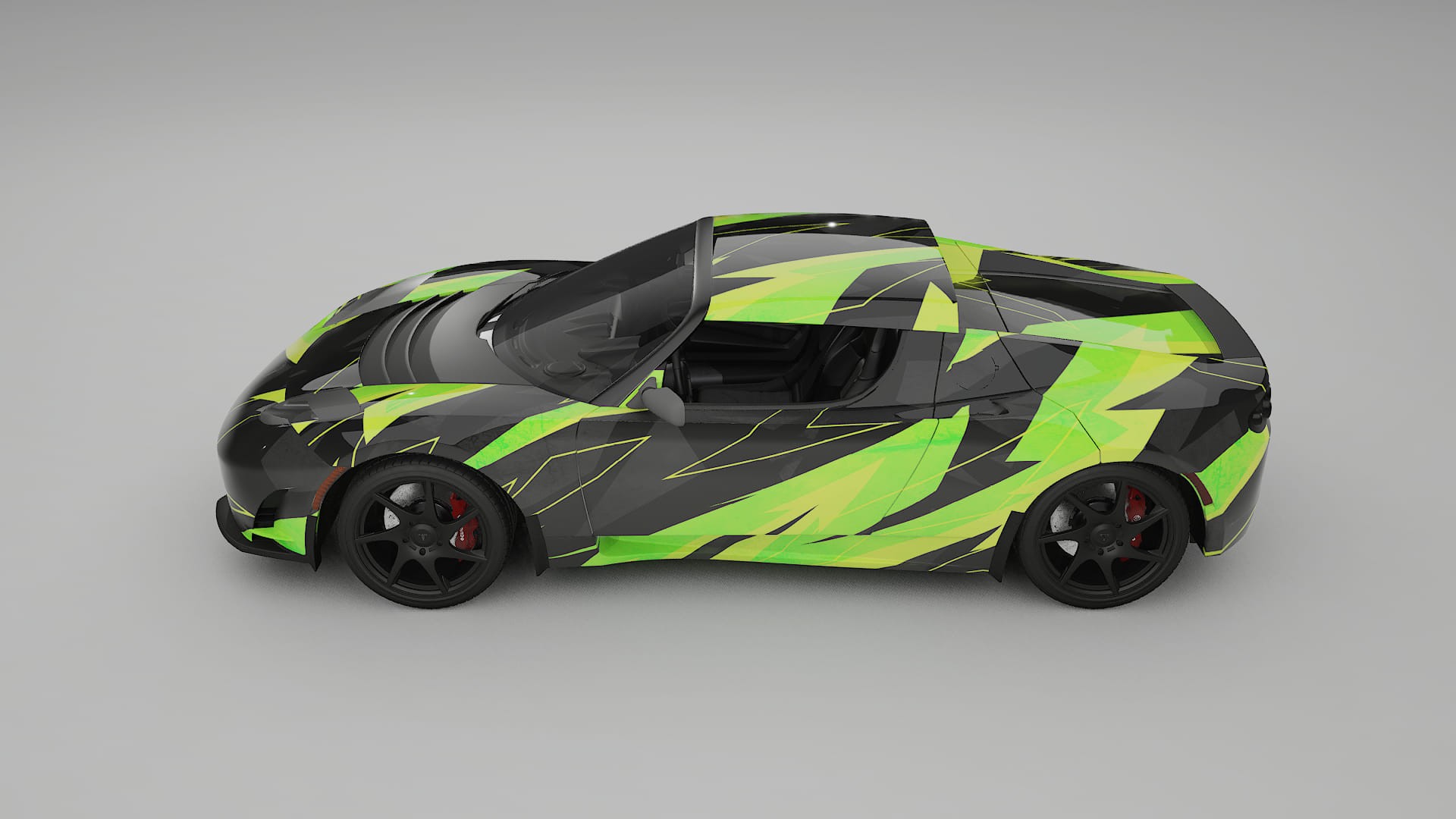 Tesla Roadster 2.5 NINJA TURTLES – Designový Wrap PPF Fólie na auto - tisknutelný polyuretan