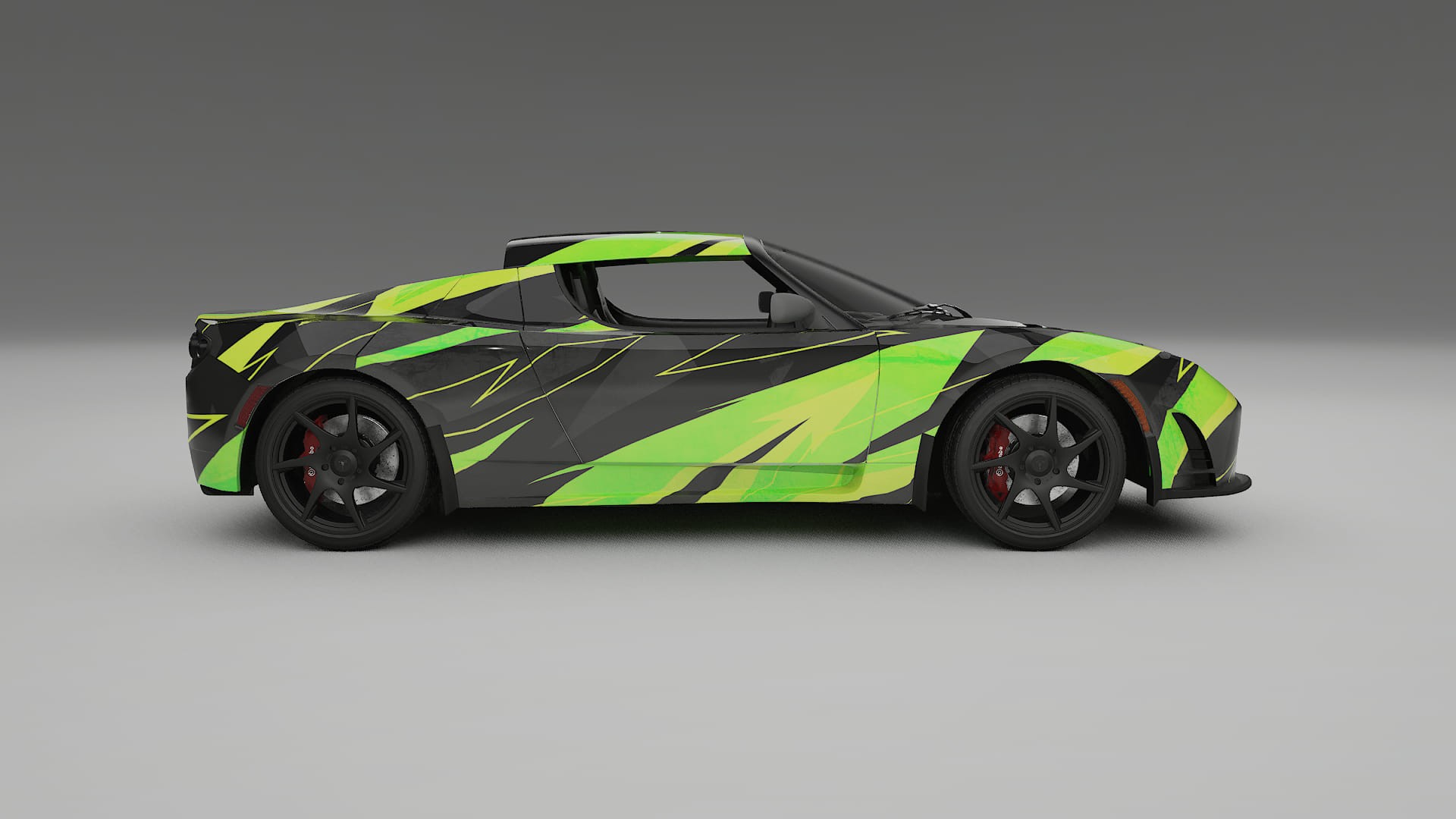Tesla Roadster 2.5 NINJA TURTLES – Designový Wrap PPF Fólie na auto - tisknutelný polyuretan