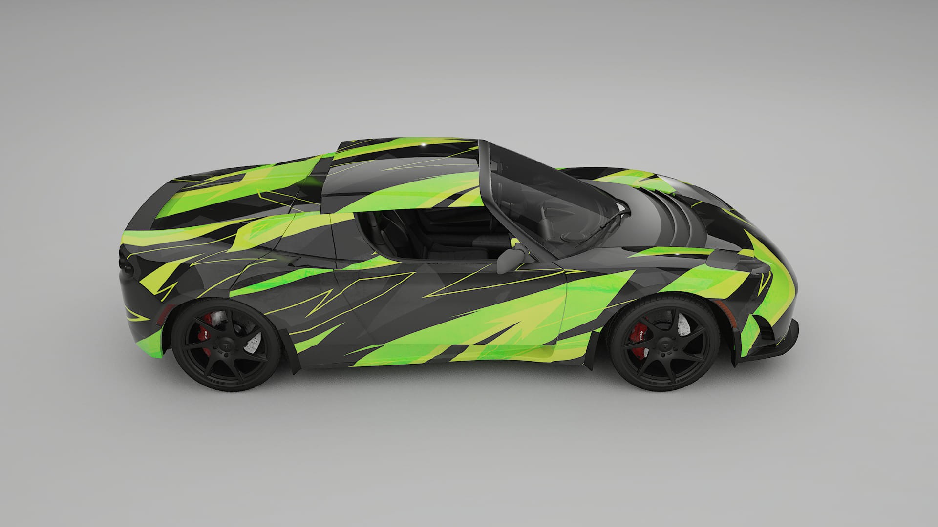 Tesla Roadster 2.5 NINJA TURTLES – Designový Wrap PPF Fólie na auto - tisknutelný polyuretan