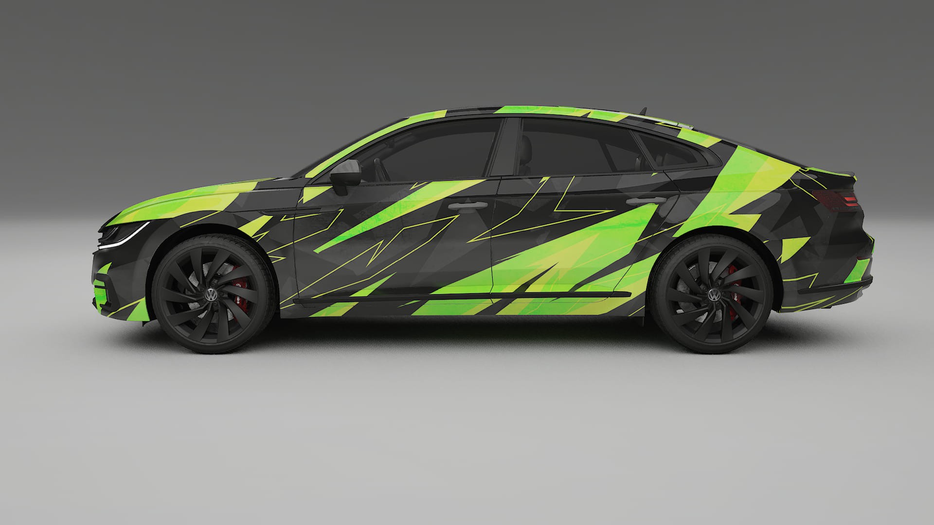 VW Arteon R 3H prefacelift NINJA TURTLES – Designový Wrap PPF Fólie na auto - tisknutelný polyuretan