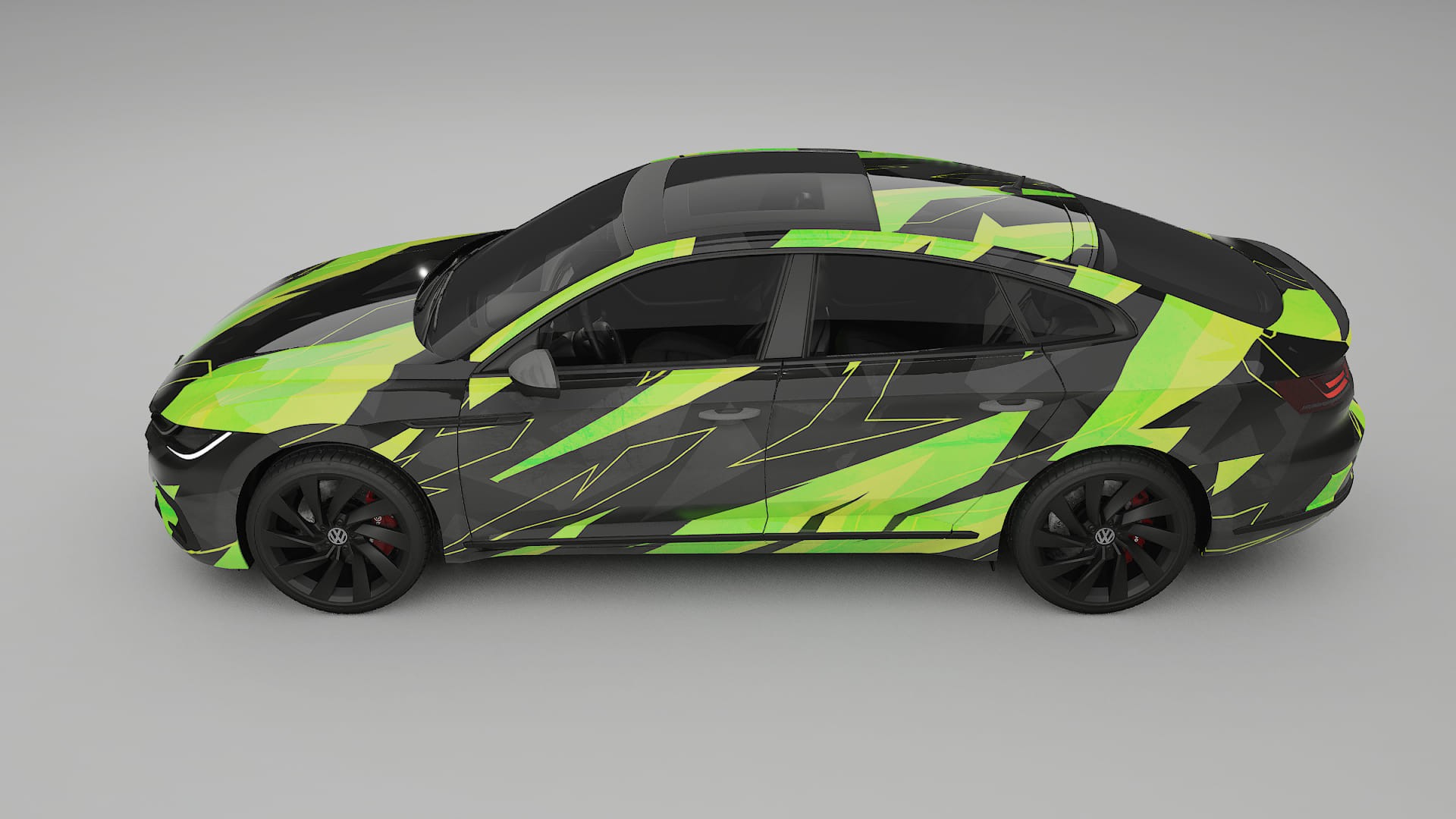 VW Arteon R 3H prefacelift NINJA TURTLES – Designový Wrap PPF Fólie na auto - tisknutelný polyuretan
