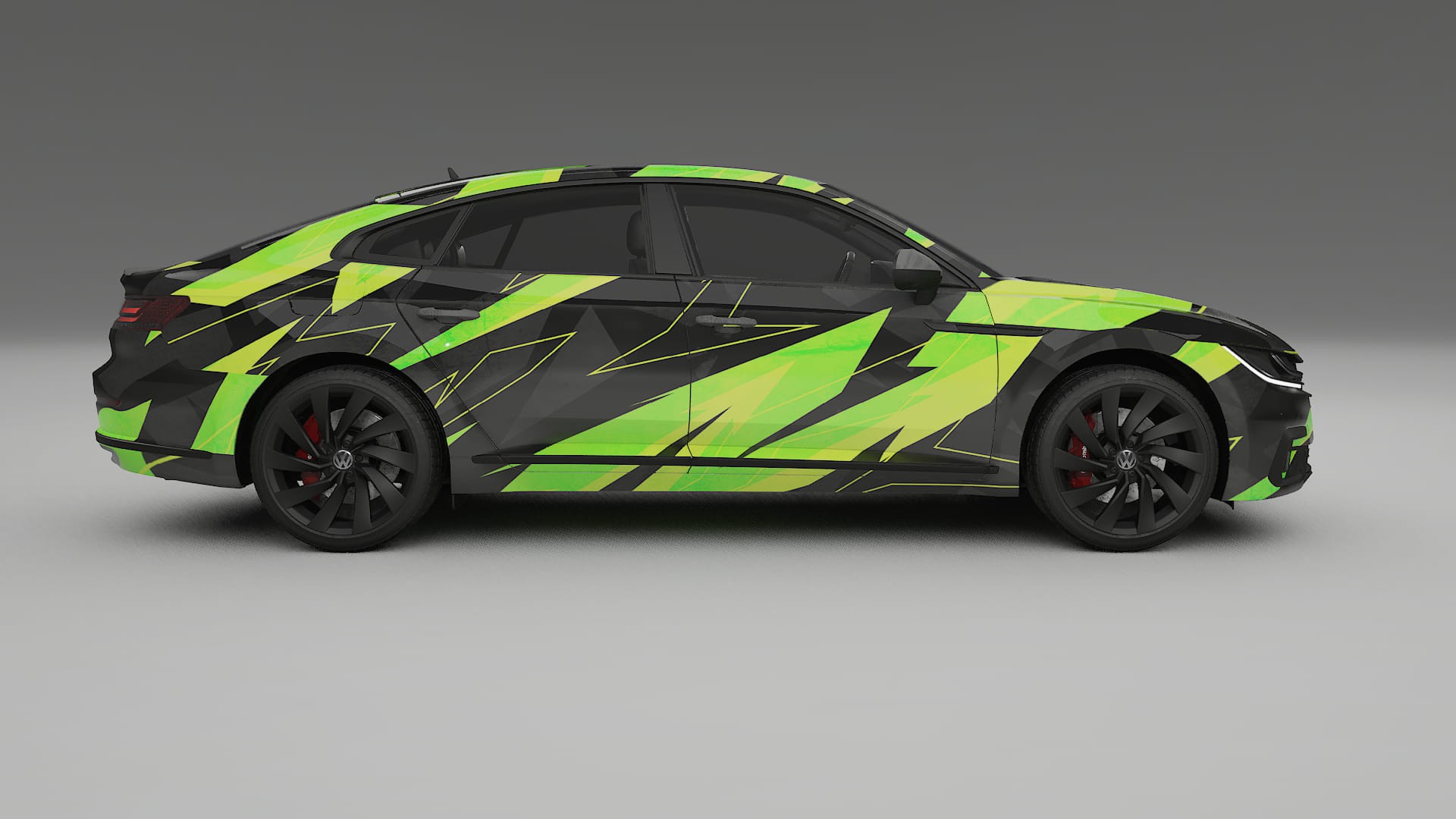 VW Arteon R 3H prefacelift NINJA TURTLES – Designový Wrap PPF Fólie na auto - tisknutelný polyuretan
