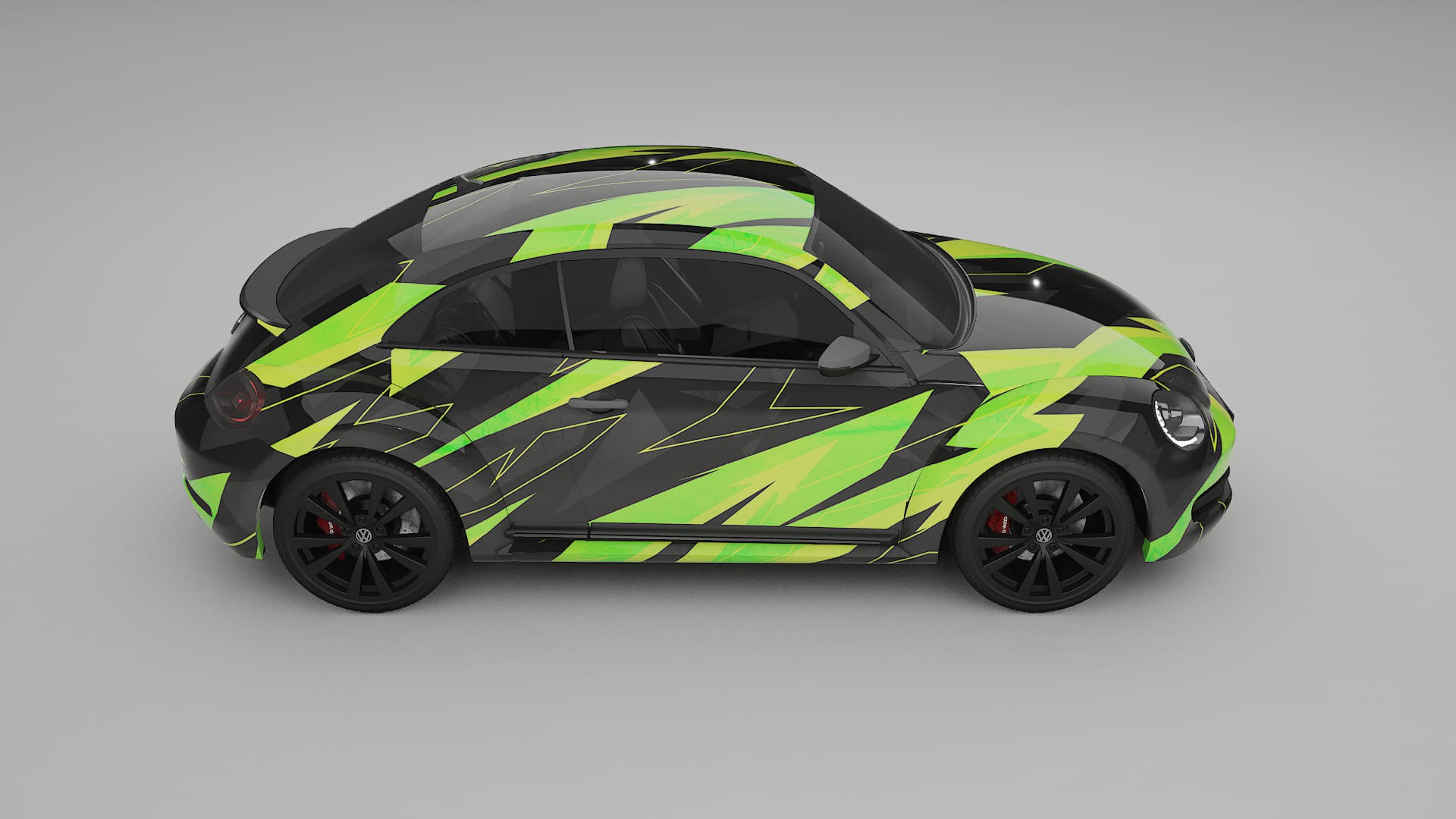 VW Beetle A5 prefacelift NINJA TURTLES – Designový Wrap PPF Fólie na auto - tisknutelný polyuretan