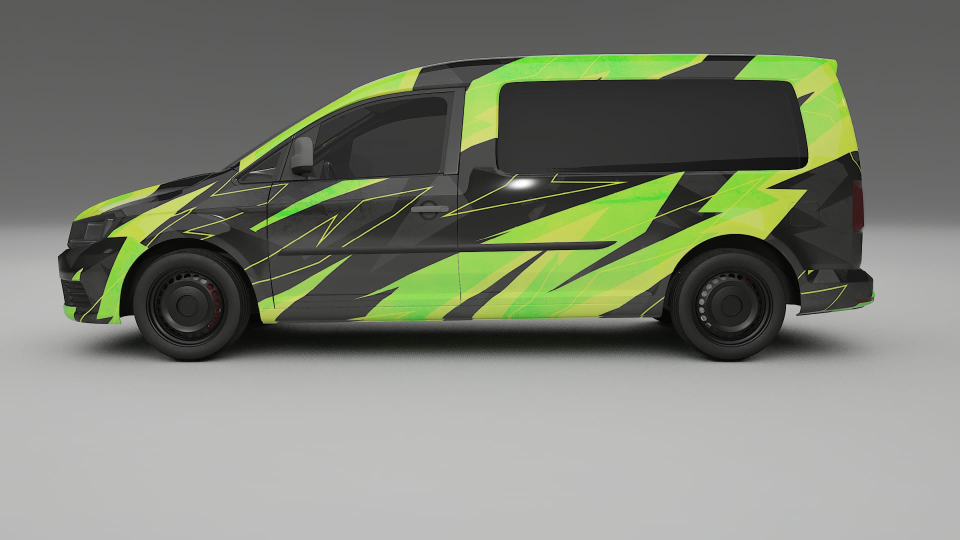 VW Caddy Maxi SB NINJA TURTLES – Designový Wrap PPF Fólie na auto - tisknutelný polyuretan