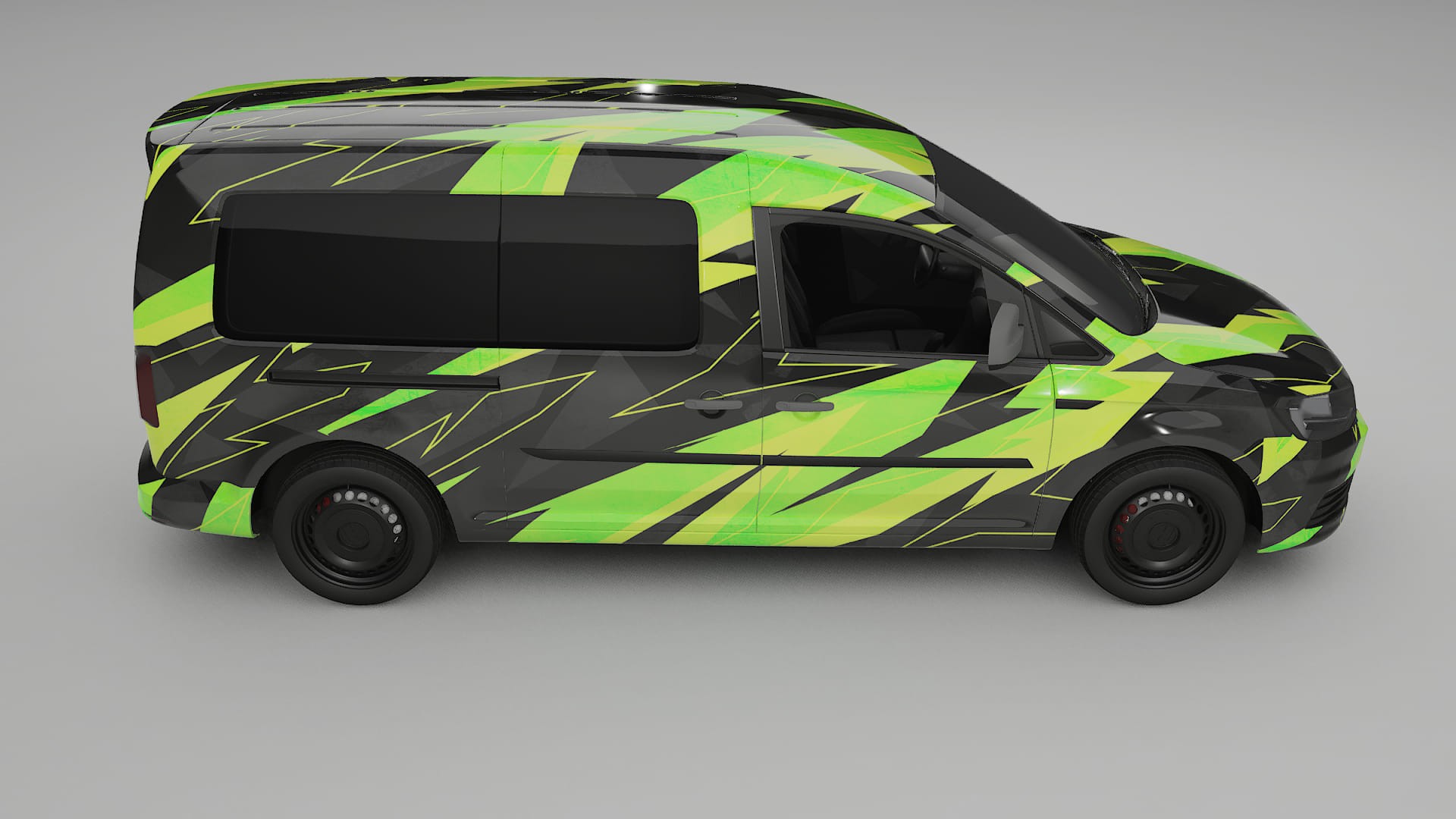 VW Caddy Maxi SB NINJA TURTLES – Designový Wrap PPF Fólie na auto - tisknutelný polyuretan