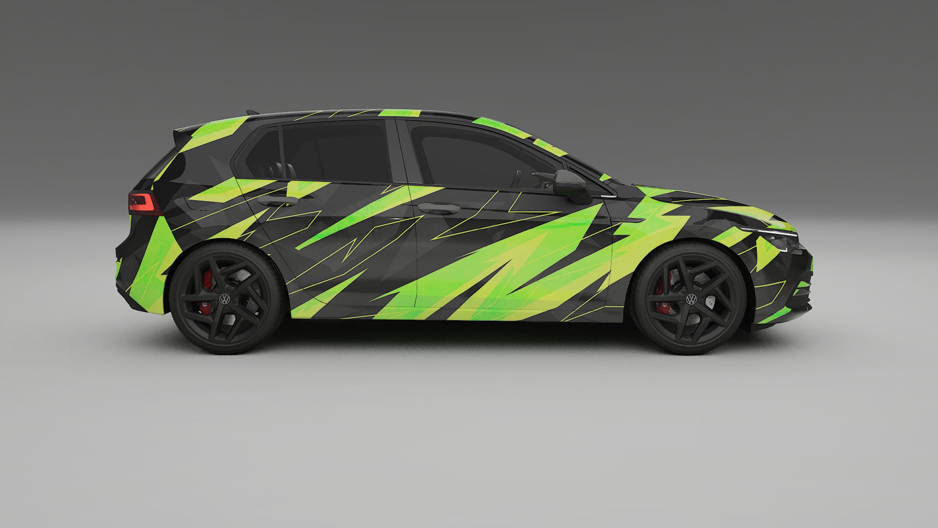 VW Golf Mk8 NINJA TURTLES – Designový Wrap PPF Fólie na auto - tisknutelný polyuretan