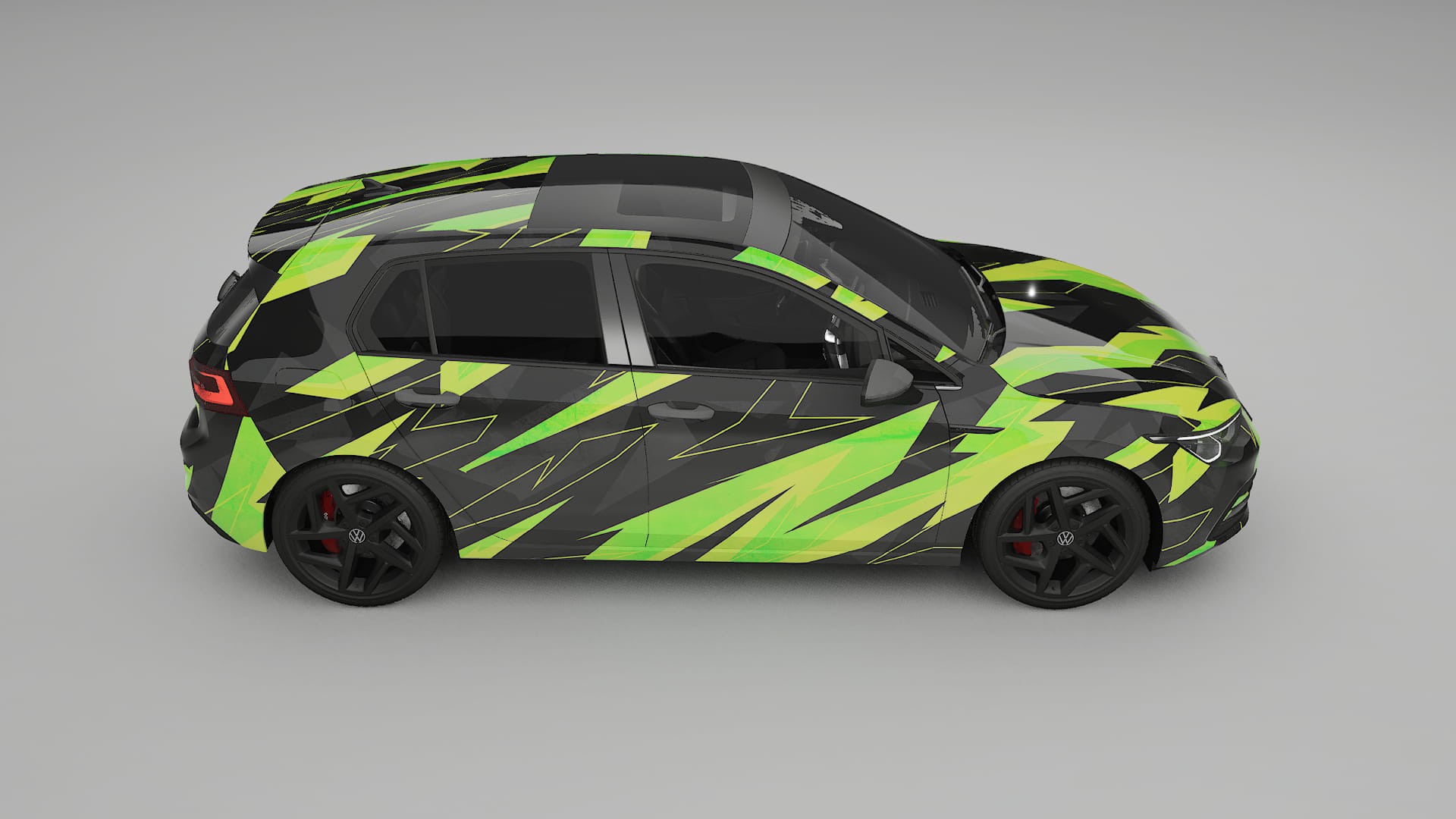 VW Golf Mk8 NINJA TURTLES – Designový Wrap PPF Fólie na auto - tisknutelný polyuretan