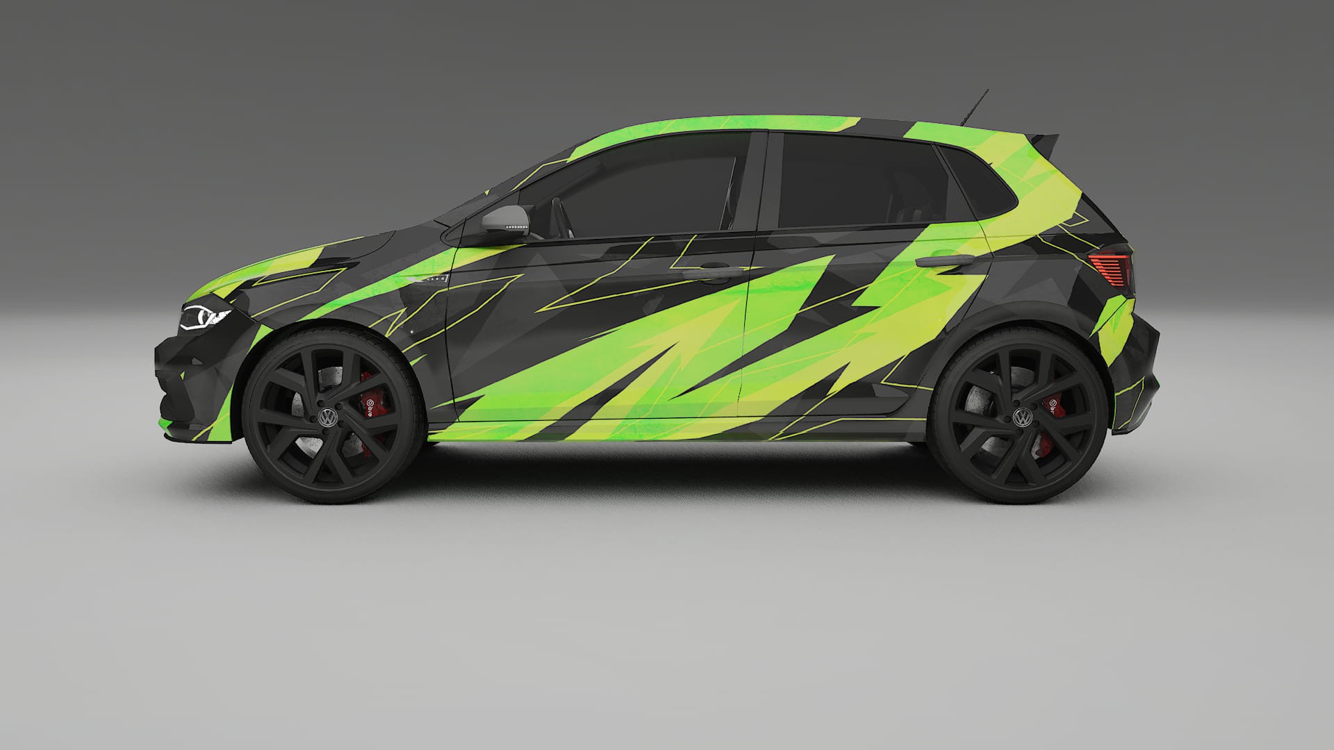VW Polo GTI VI NINJA TURTLES – Designový Wrap PPF Fólie na auto - tisknutelný polyuretan