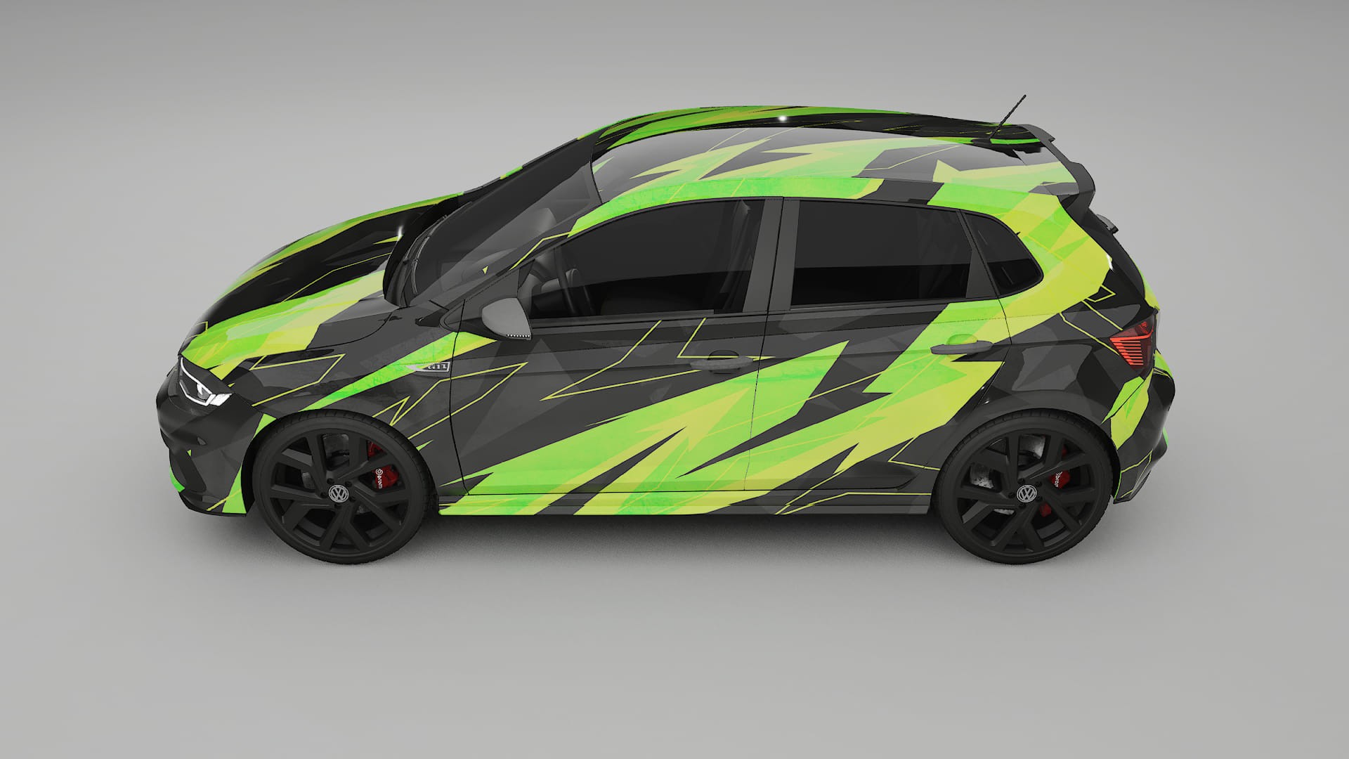 VW Polo GTI VI NINJA TURTLES – Designový Wrap PPF Fólie na auto - tisknutelný polyuretan