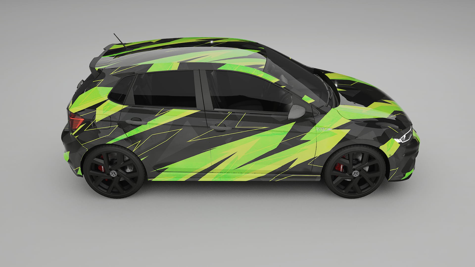 VW Polo GTI VI NINJA TURTLES – Designový Wrap PPF Fólie na auto - tisknutelný polyuretan