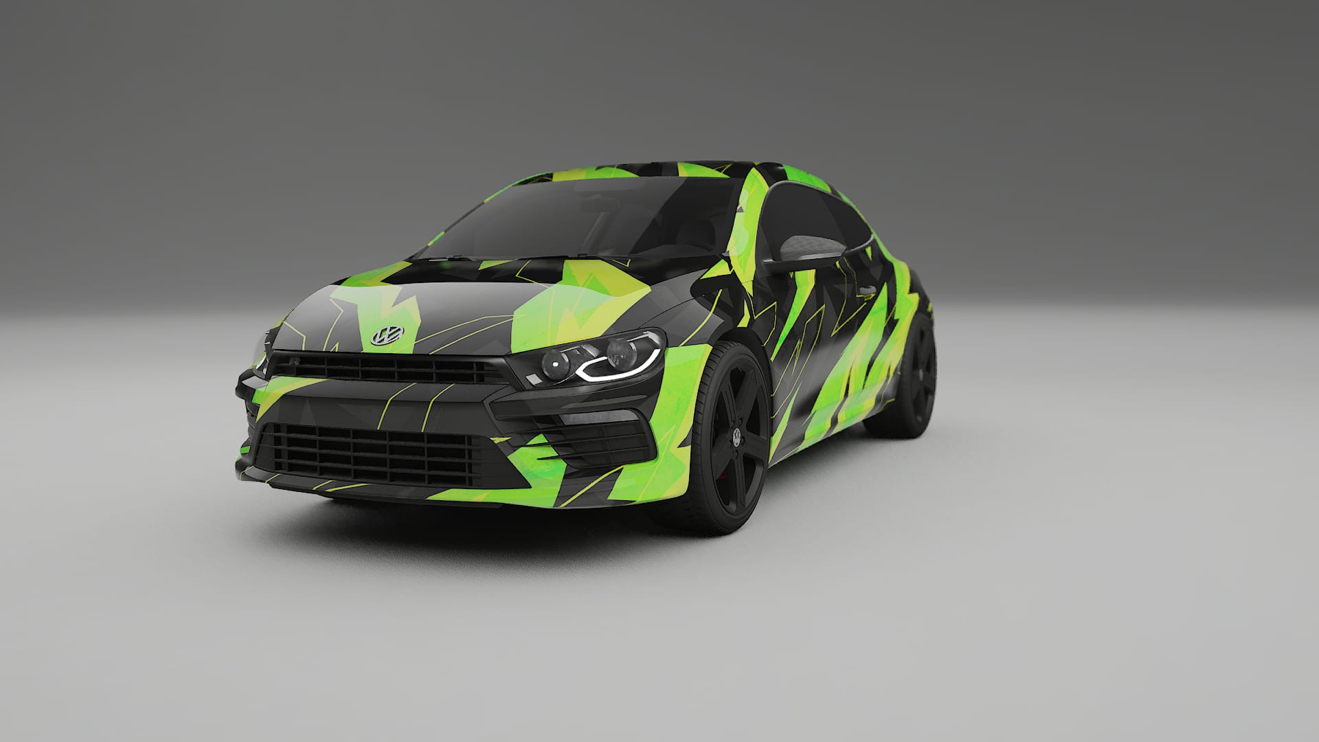 VW Scirocco R III NINJA TURTLES – Designový Wrap PPF Fólie na auto - tisknutelný polyuretan