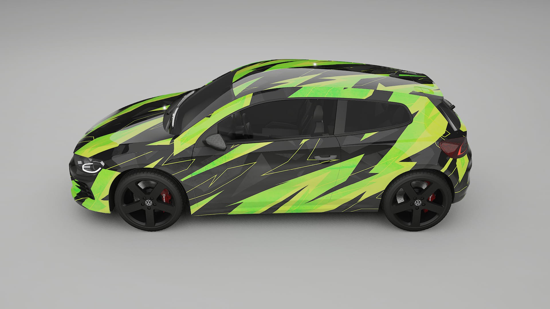 VW Scirocco R III NINJA TURTLES – Designový Wrap PPF Fólie na auto - tisknutelný polyuretan