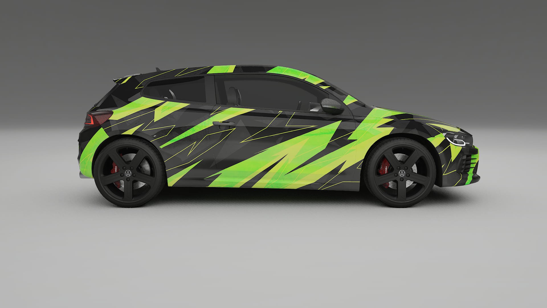 VW Scirocco R III NINJA TURTLES – Designový Wrap PPF Fólie na auto - tisknutelný polyuretan