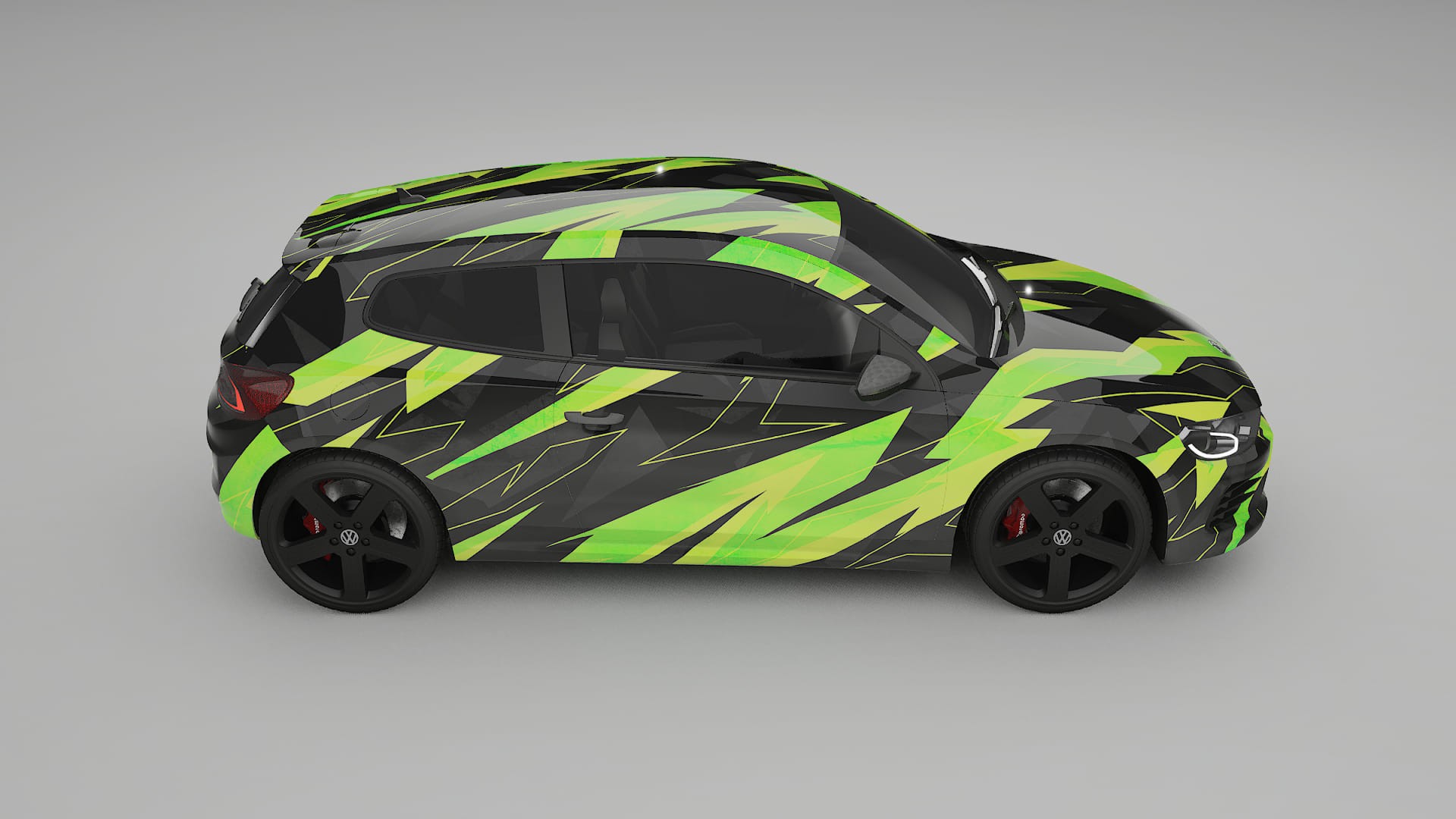 VW Scirocco R III NINJA TURTLES – Designový Wrap PPF Fólie na auto - tisknutelný polyuretan