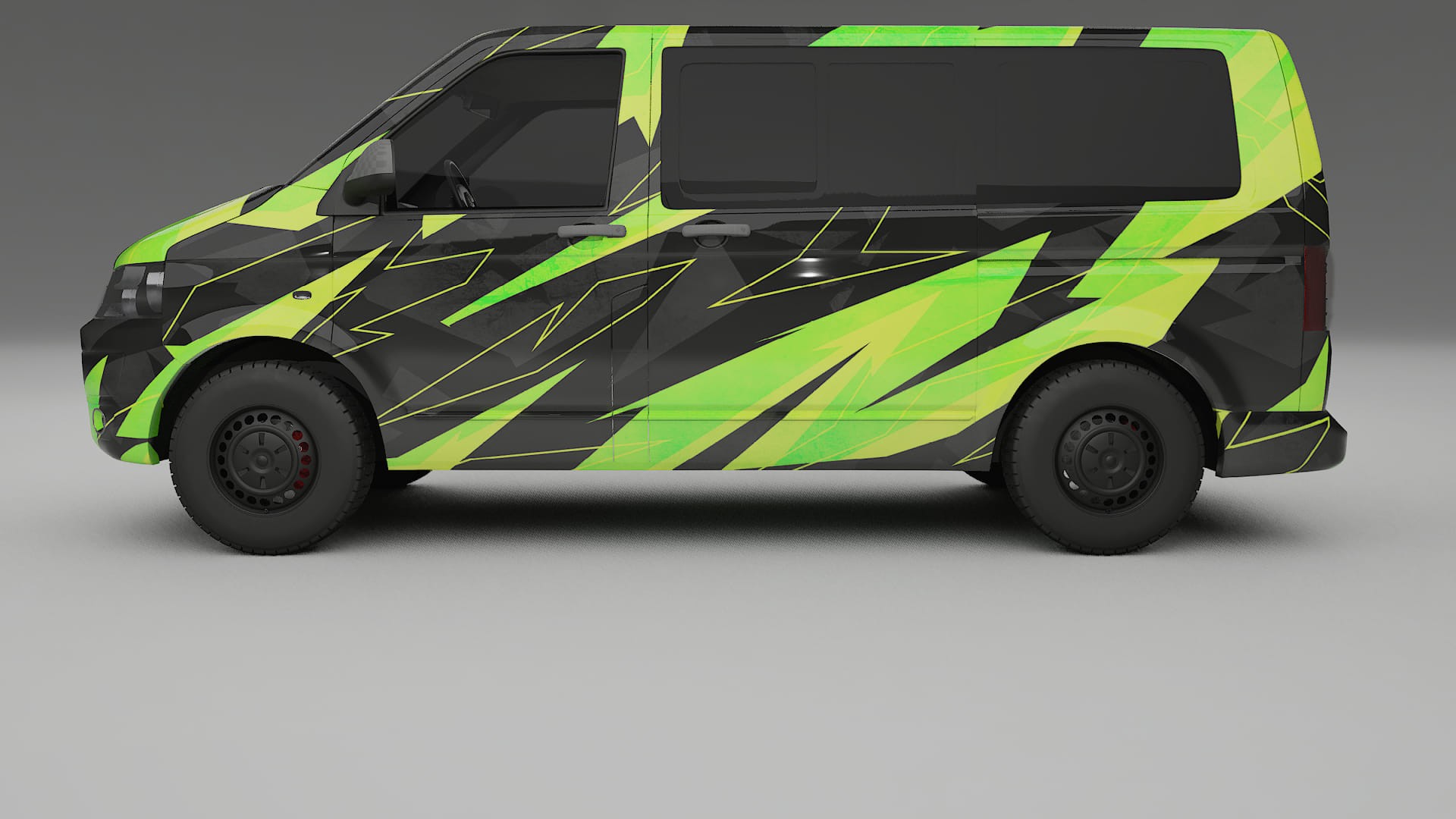 VW Transporter T5 Caravelle NINJA TURTLES – Designový Wrap PPF Fólie na auto - tisknutelný polyuretan
