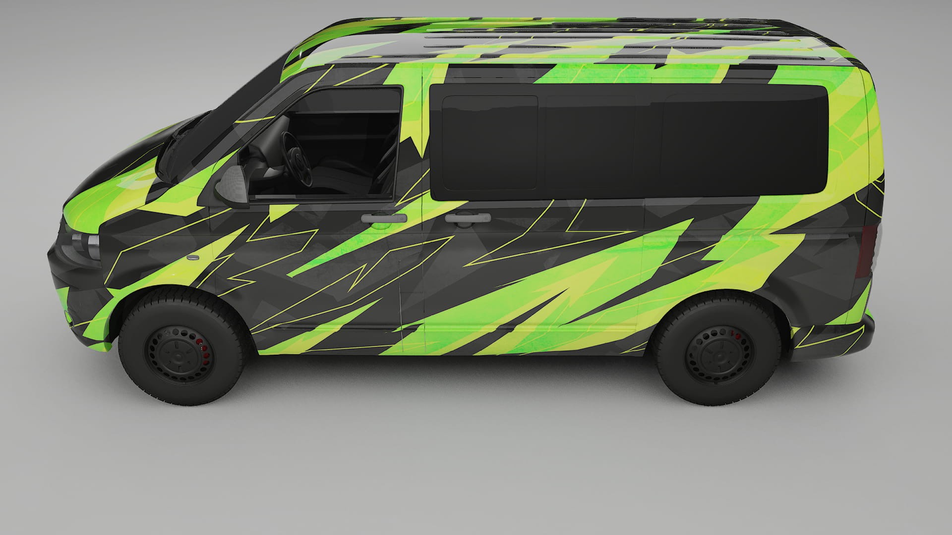 VW Transporter T5 Caravelle NINJA TURTLES – Designový Wrap PPF Fólie na auto - tisknutelný polyuretan