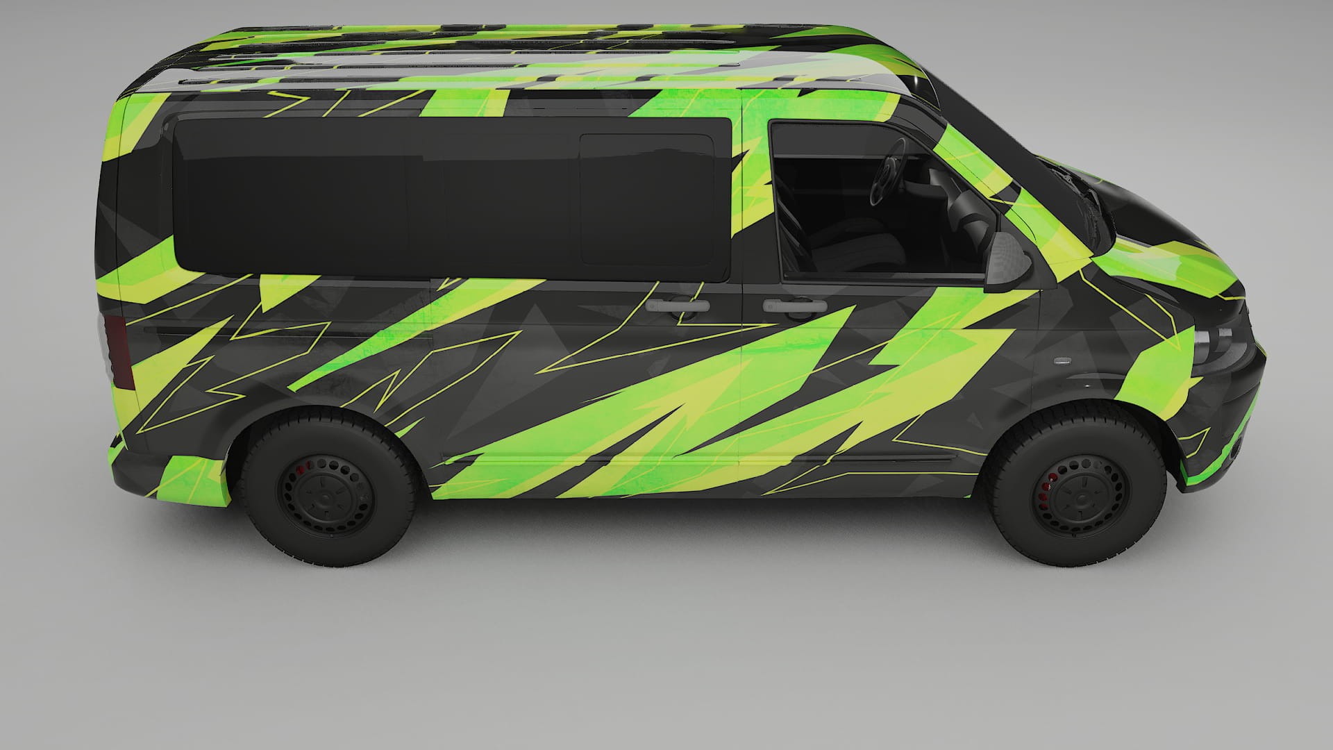 VW Transporter T5 Caravelle NINJA TURTLES – Designový Wrap PPF Fólie na auto - tisknutelný polyuretan