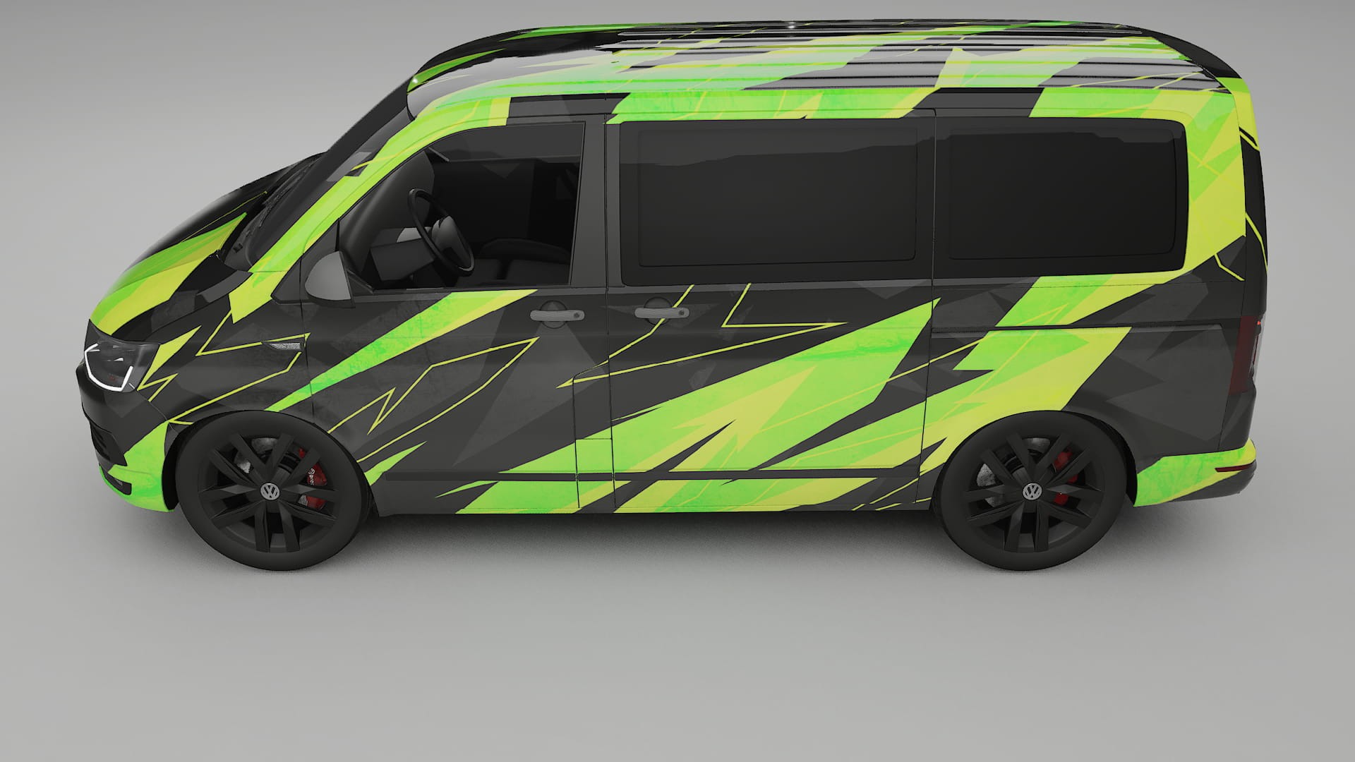 VW Transporter T6 Multivan NINJA TURTLES – Designový Wrap PPF Fólie na auto - tisknutelný polyuretan
