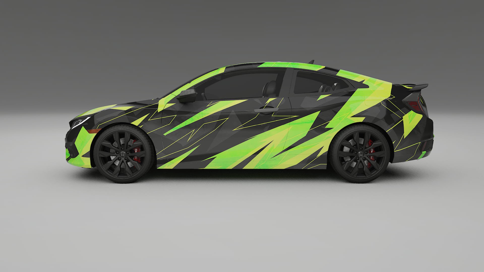 Honda Civic coupe prefacelift NINJA TURTLES – Designový Wrap PPF Fólie na auto - tisknutelný polyuretan