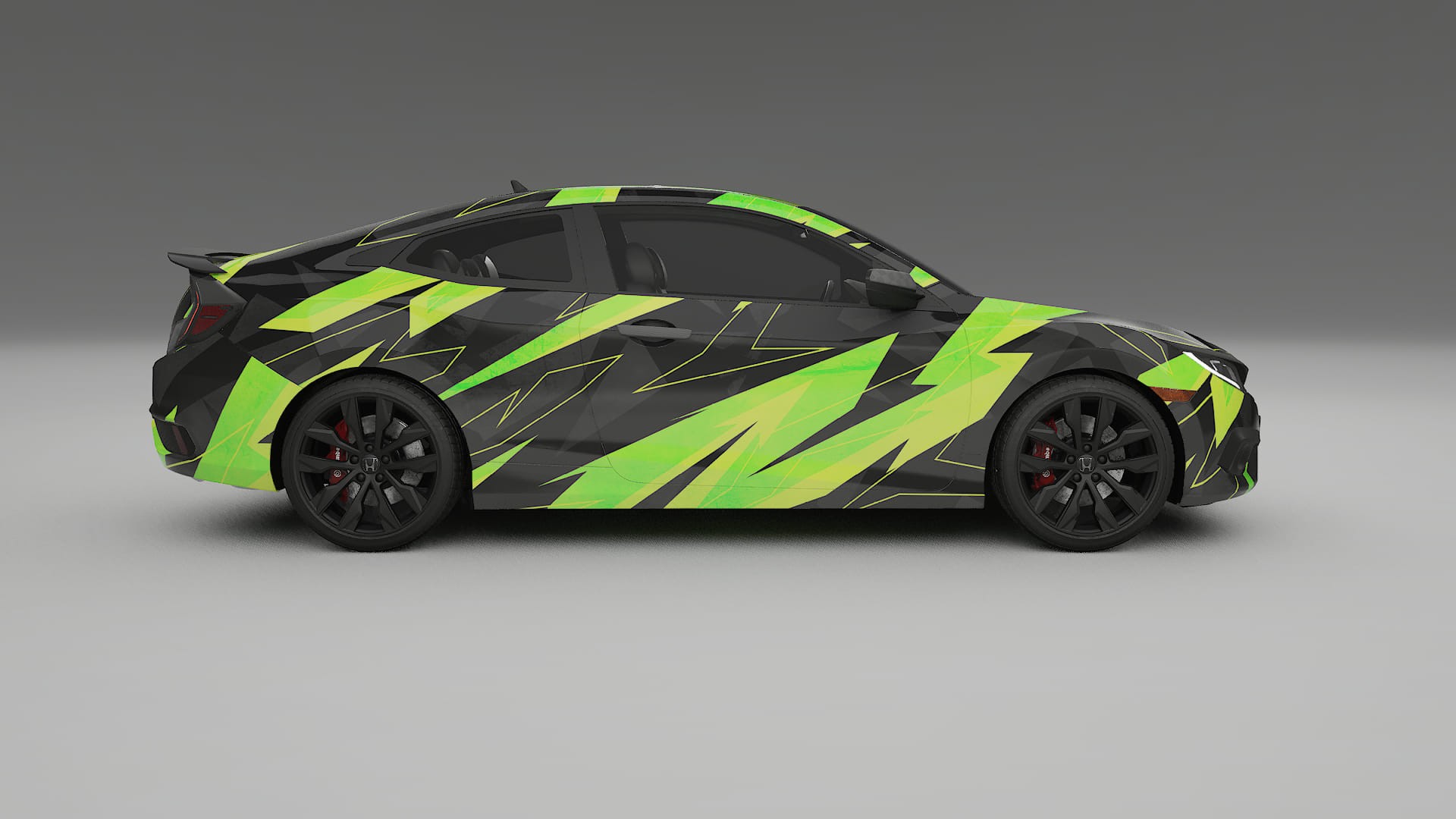 Honda Civic coupe prefacelift NINJA TURTLES – Designový Wrap PPF Fólie na auto - tisknutelný polyuretan