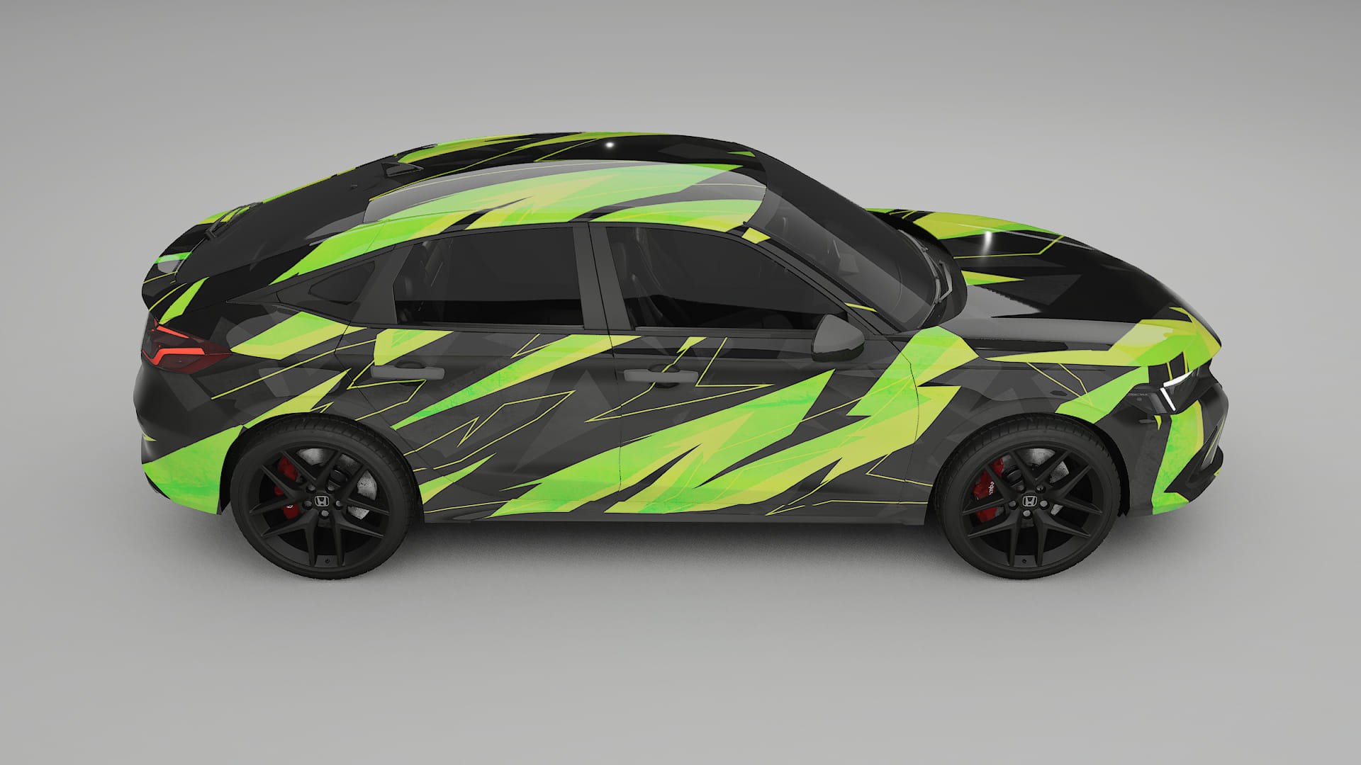 Honda Civic hatchback NINJA TURTLES – Designový Wrap PPF Fólie na auto - tisknutelný polyuretan