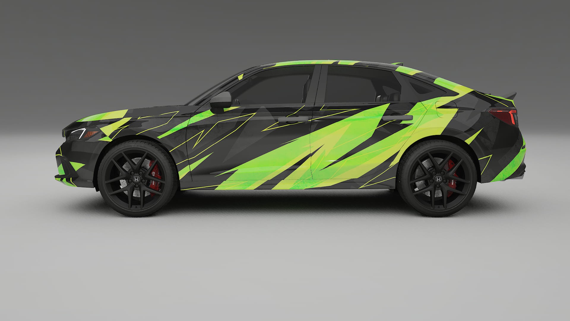 Honda Civic Si NINJA TURTLES – Designový Wrap PPF Fólie na auto - tisknutelný polyuretan
