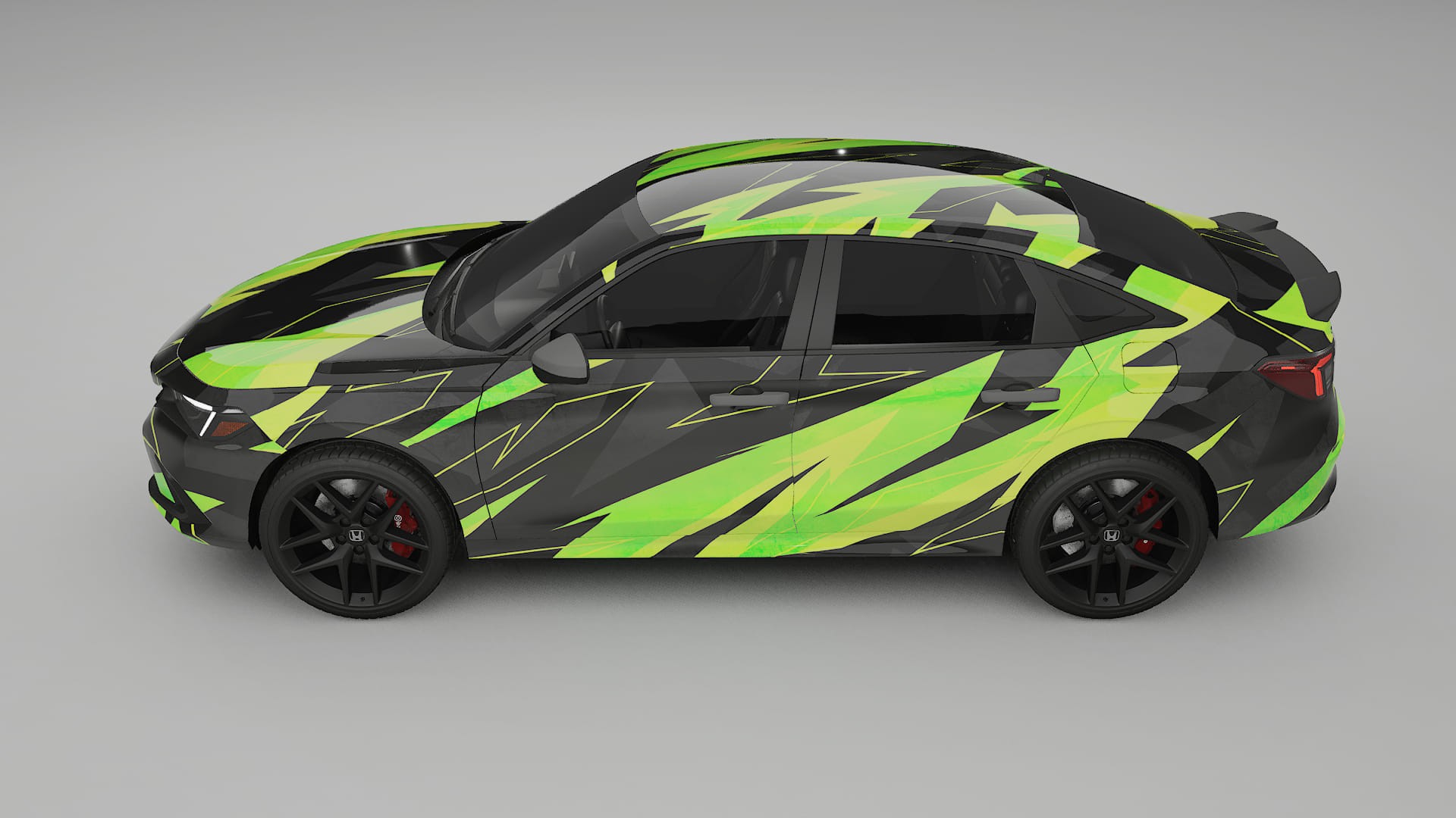 Honda Civic Si NINJA TURTLES – Designový Wrap PPF Fólie na auto - tisknutelný polyuretan