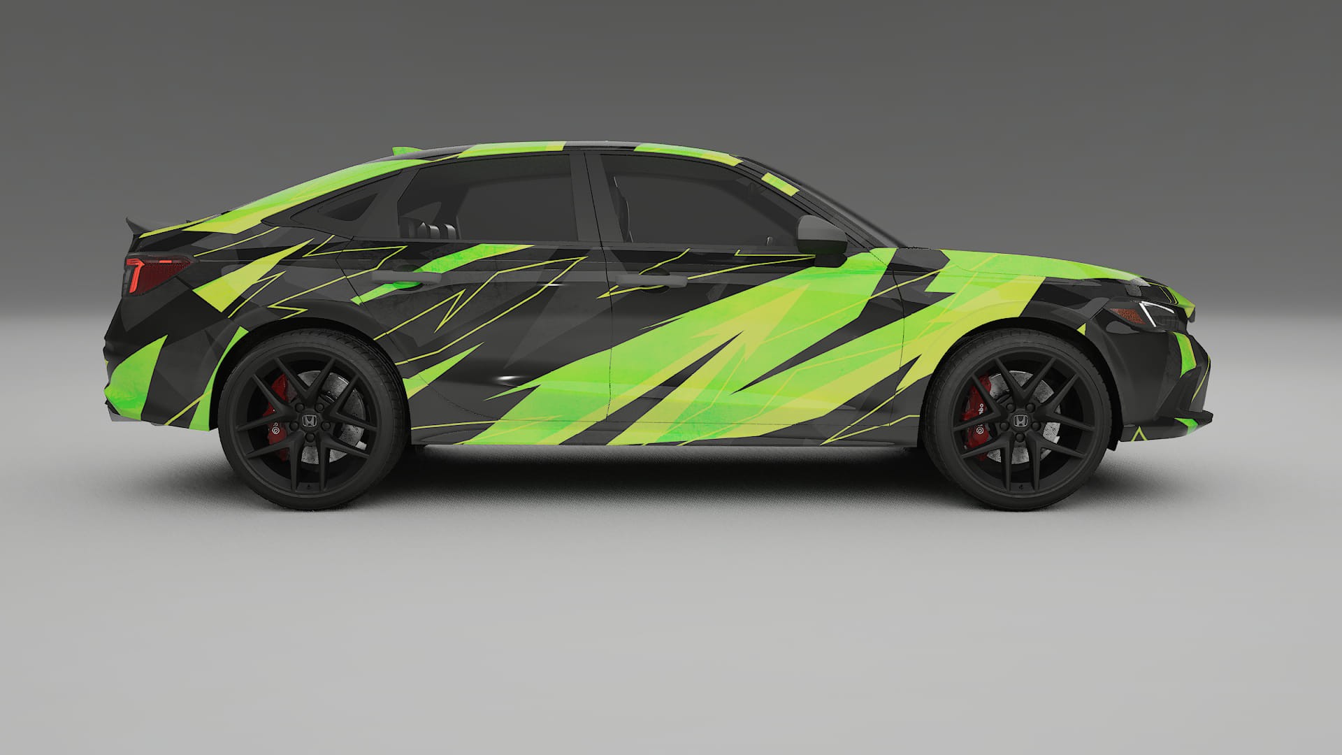 Honda Civic Si NINJA TURTLES – Designový Wrap PPF Fólie na auto - tisknutelný polyuretan