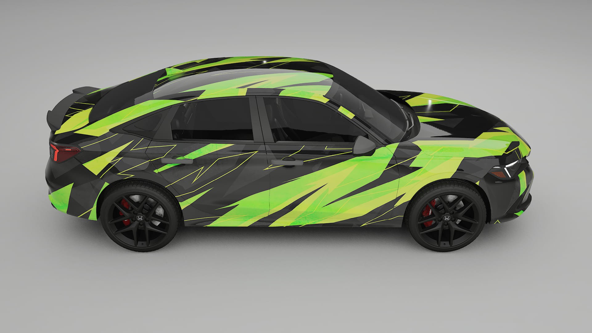 Honda Civic Si NINJA TURTLES – Designový Wrap PPF Fólie na auto - tisknutelný polyuretan
