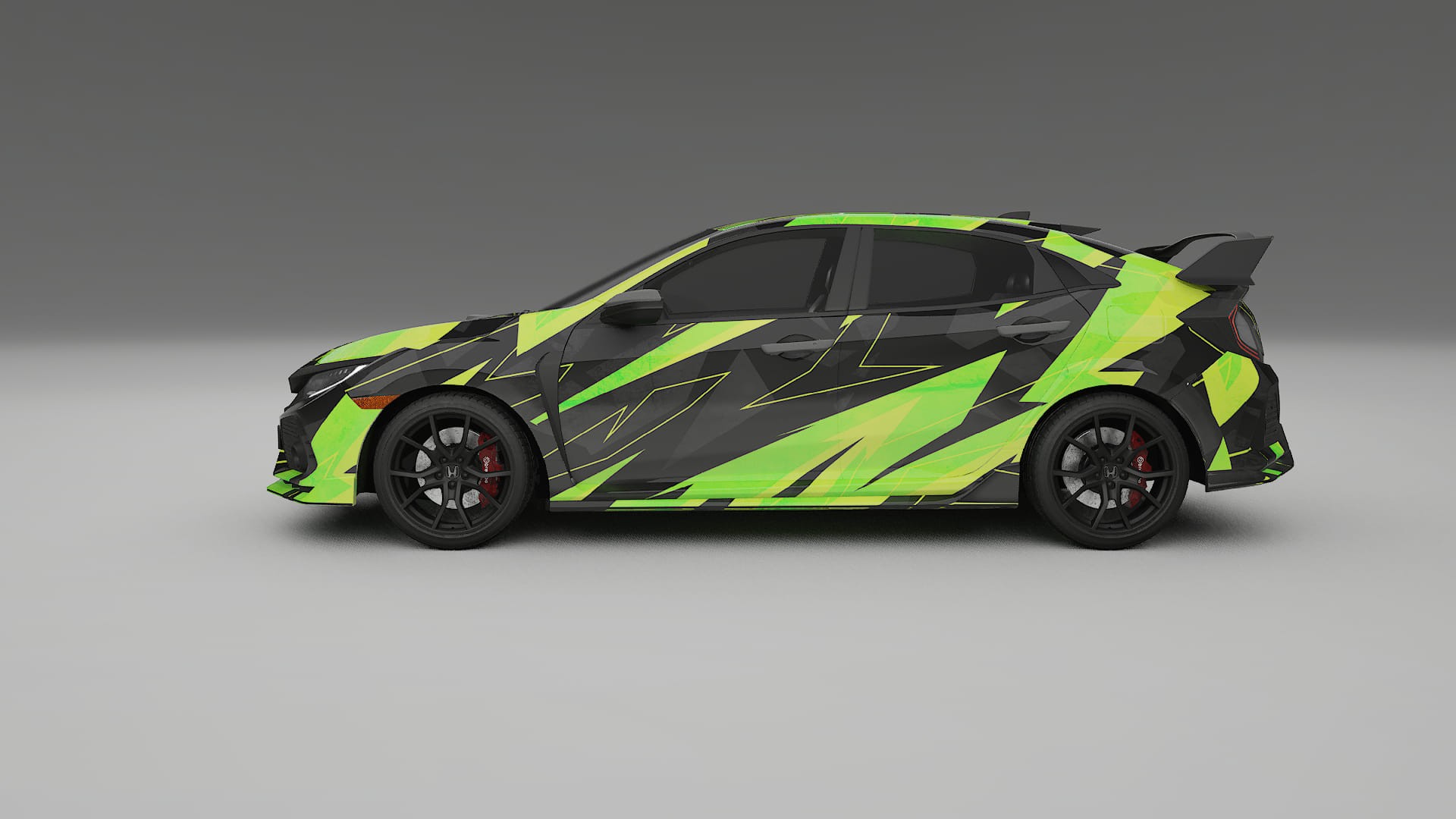 Honda Civic Type-R NINJA TURTLES – Designový Wrap PPF Fólie na auto - tisknutelný polyuretan