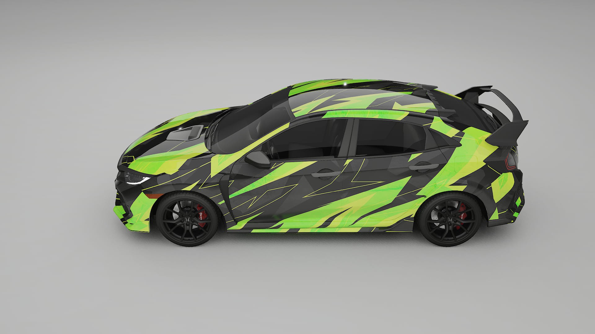 Honda Civic Type-R NINJA TURTLES – Designový Wrap PPF Fólie na auto - tisknutelný polyuretan