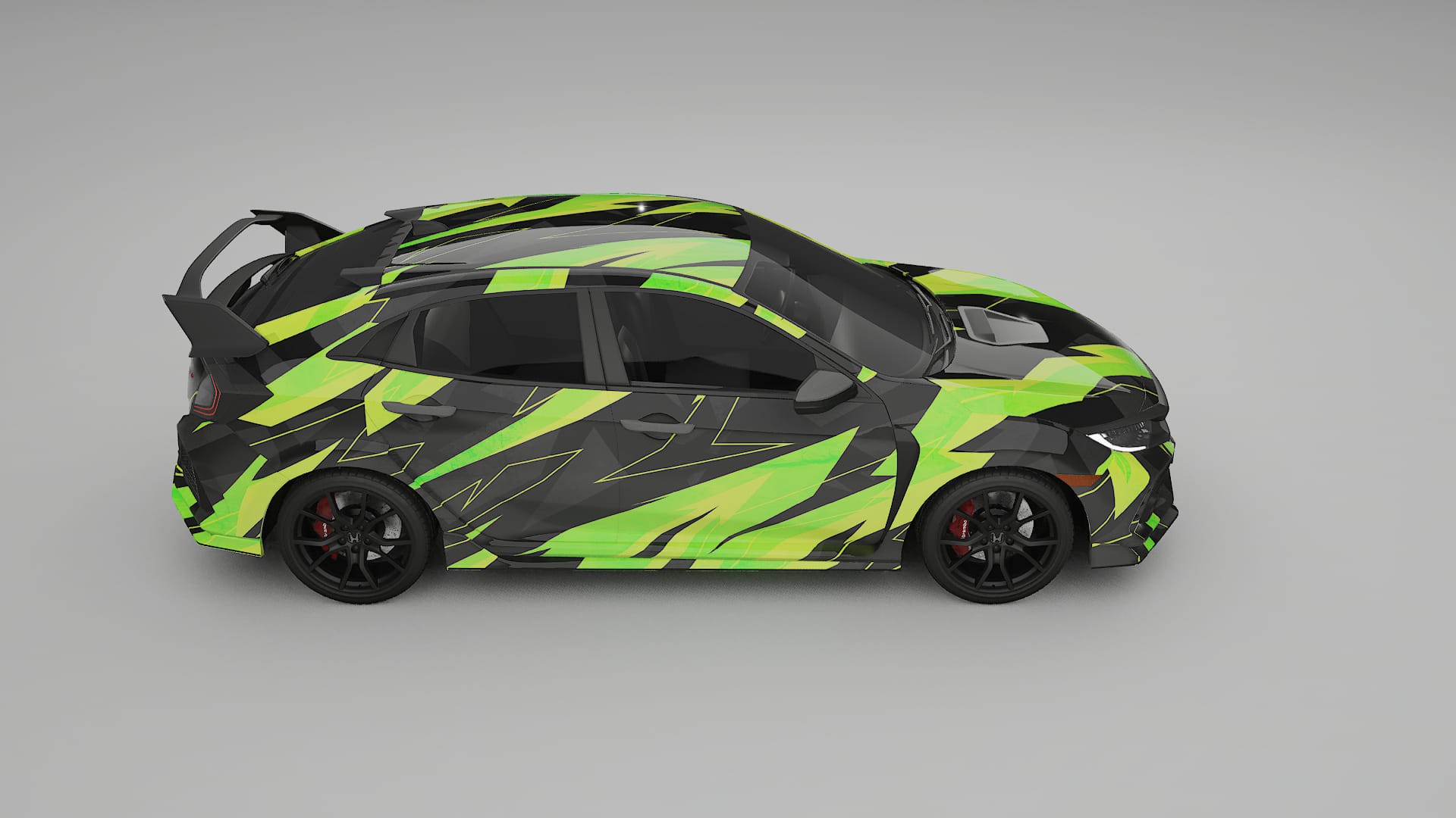 Honda Civic Type-R NINJA TURTLES – Designový Wrap PPF Fólie na auto - tisknutelný polyuretan